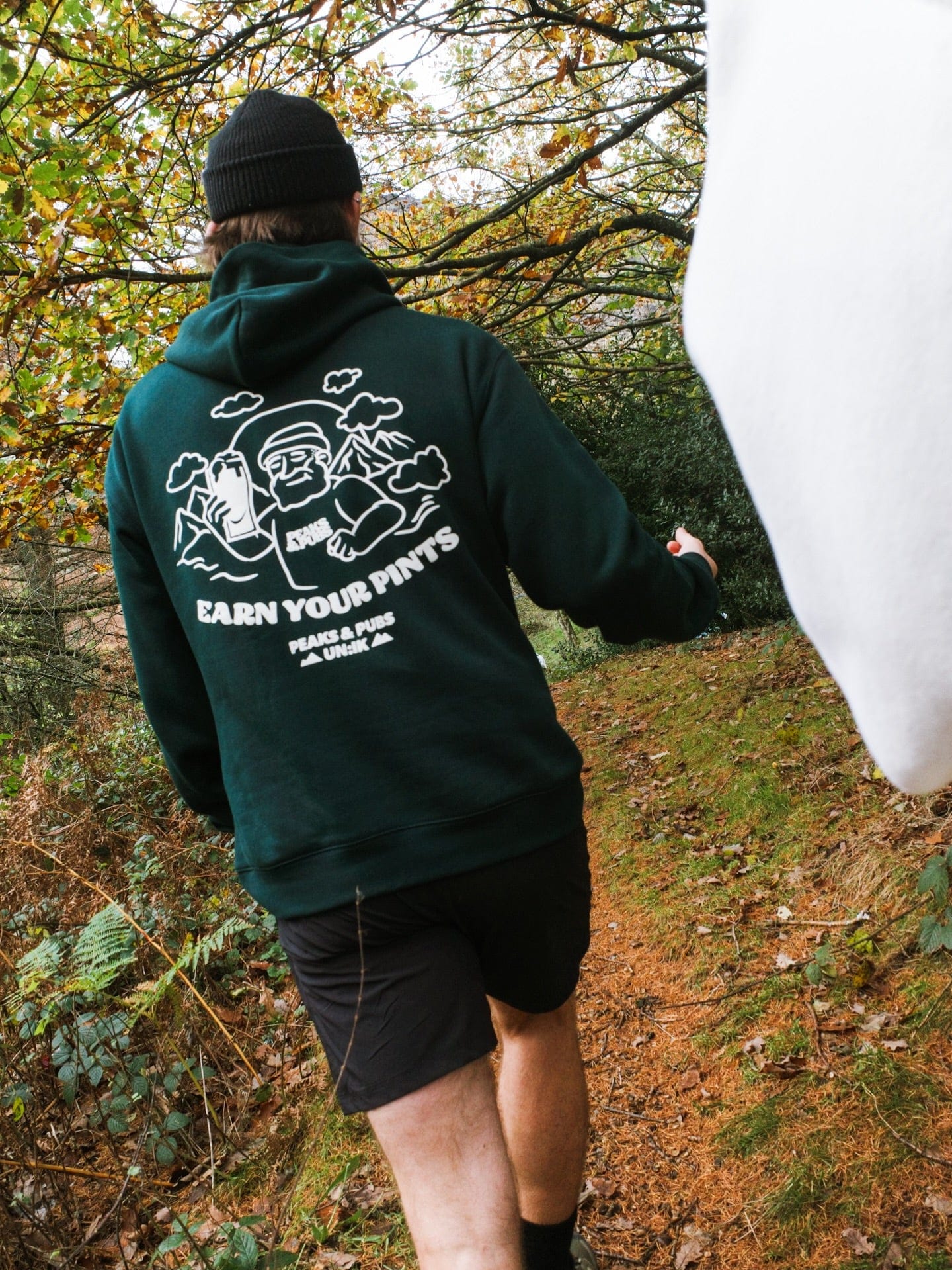Peaks & Pubs 'Earn Your Pints' Hoodie - Pine Green