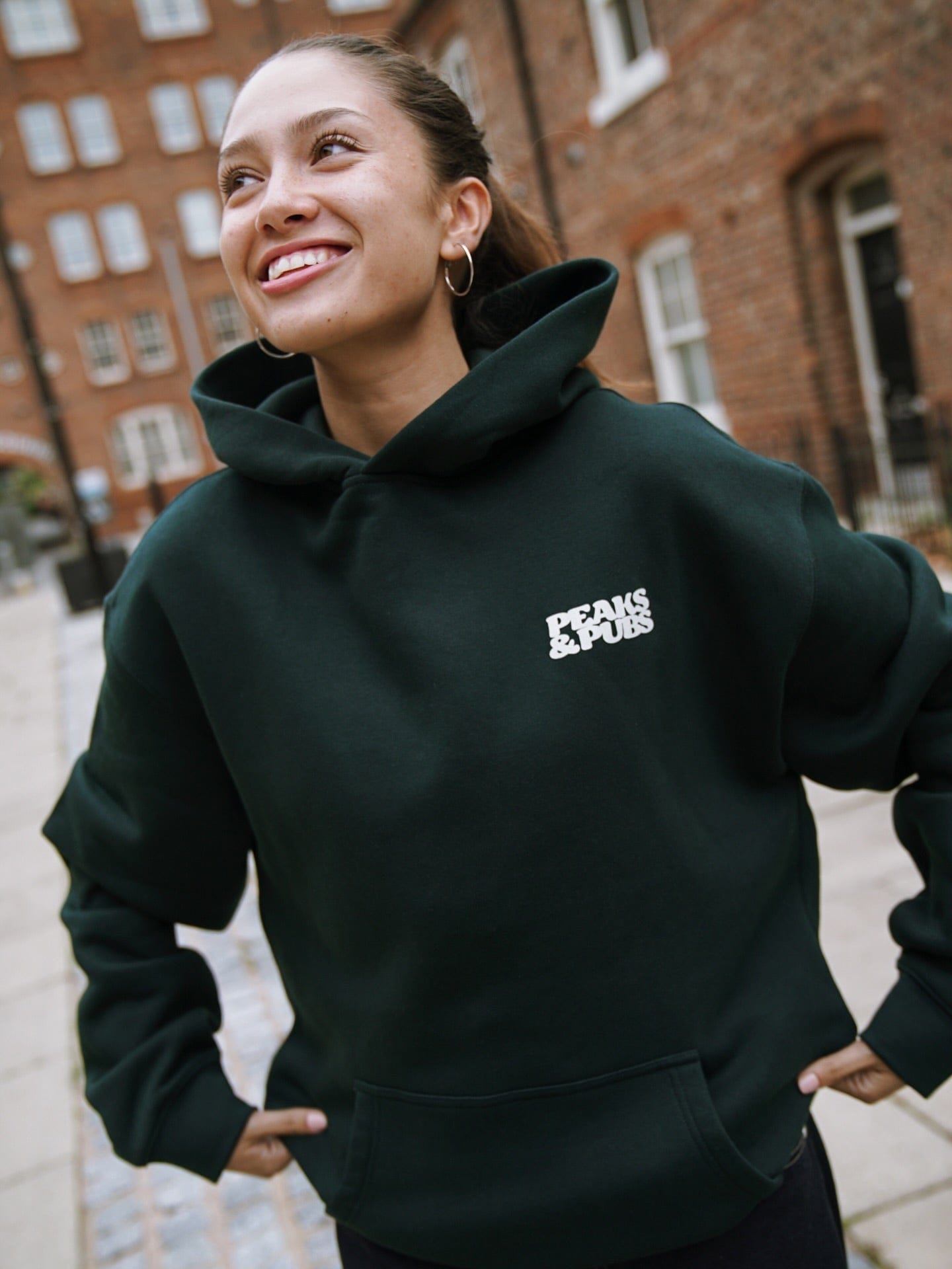 Peaks & Pubs 'Earn Your Pints' Hoodie - Pine Green