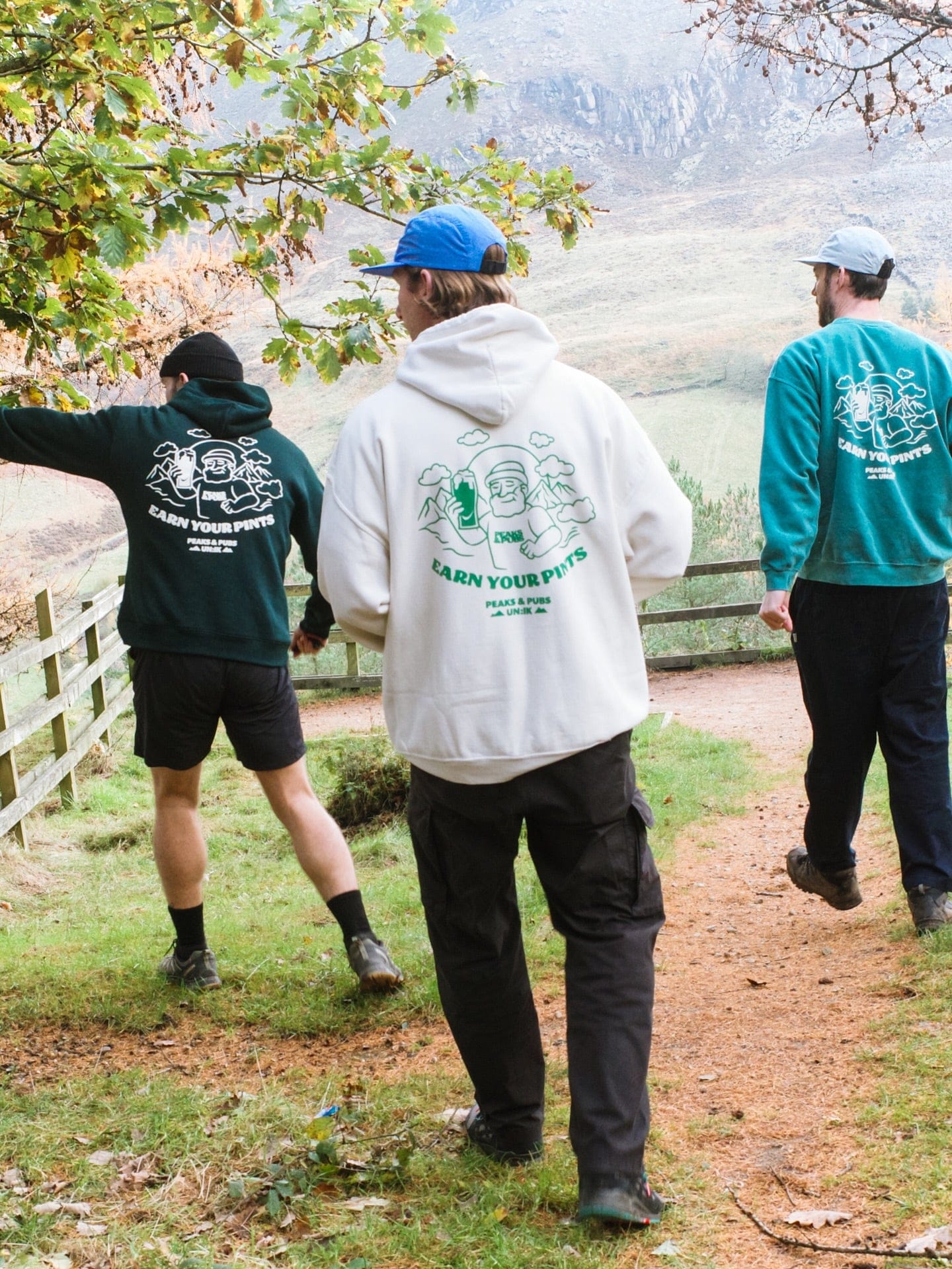 Peaks & Pubs 'Earn Your Pints' Washed Hoodie - Ecru