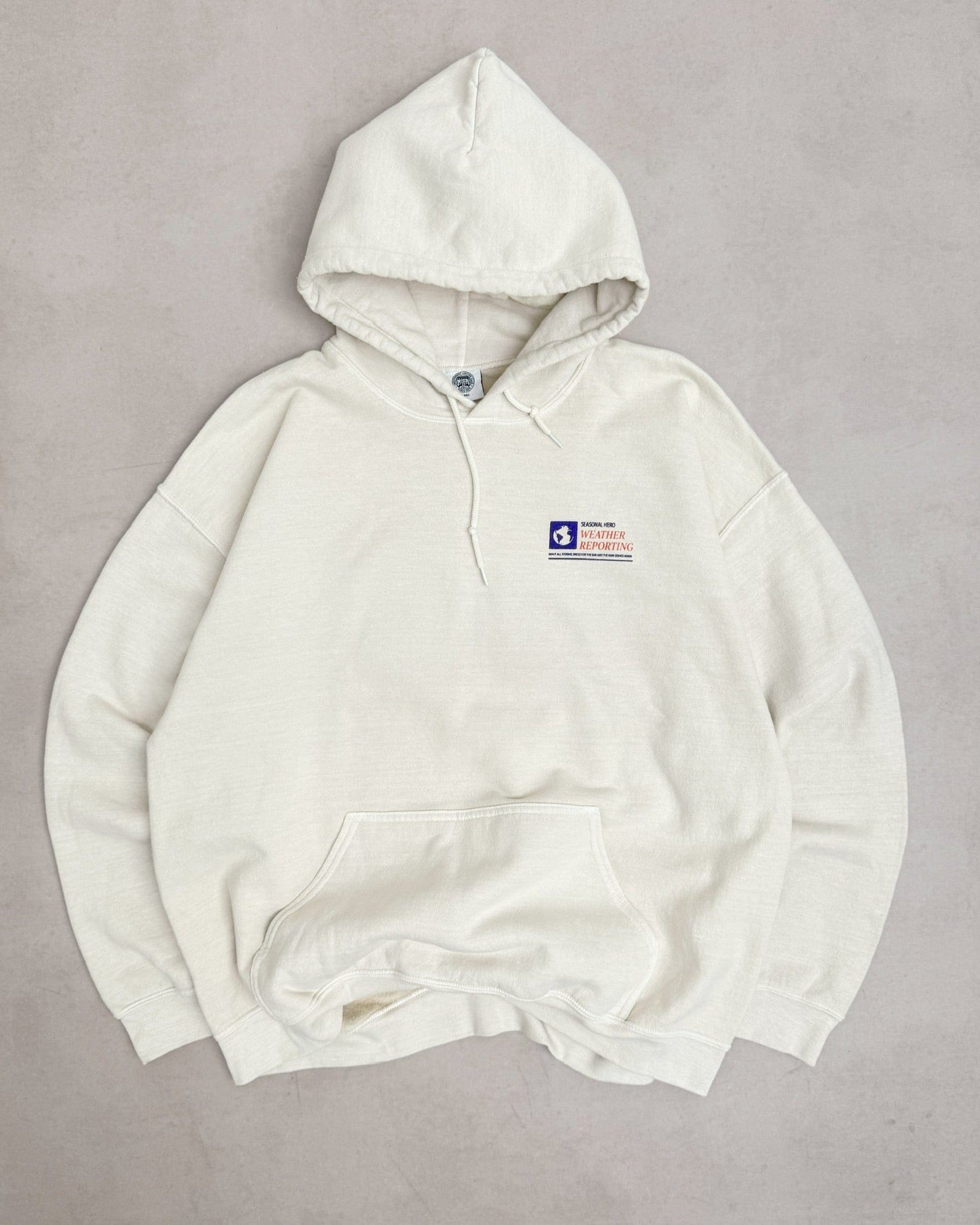 Seasonal Hero 'Weather Reporting' Washed Hoodie - Cream