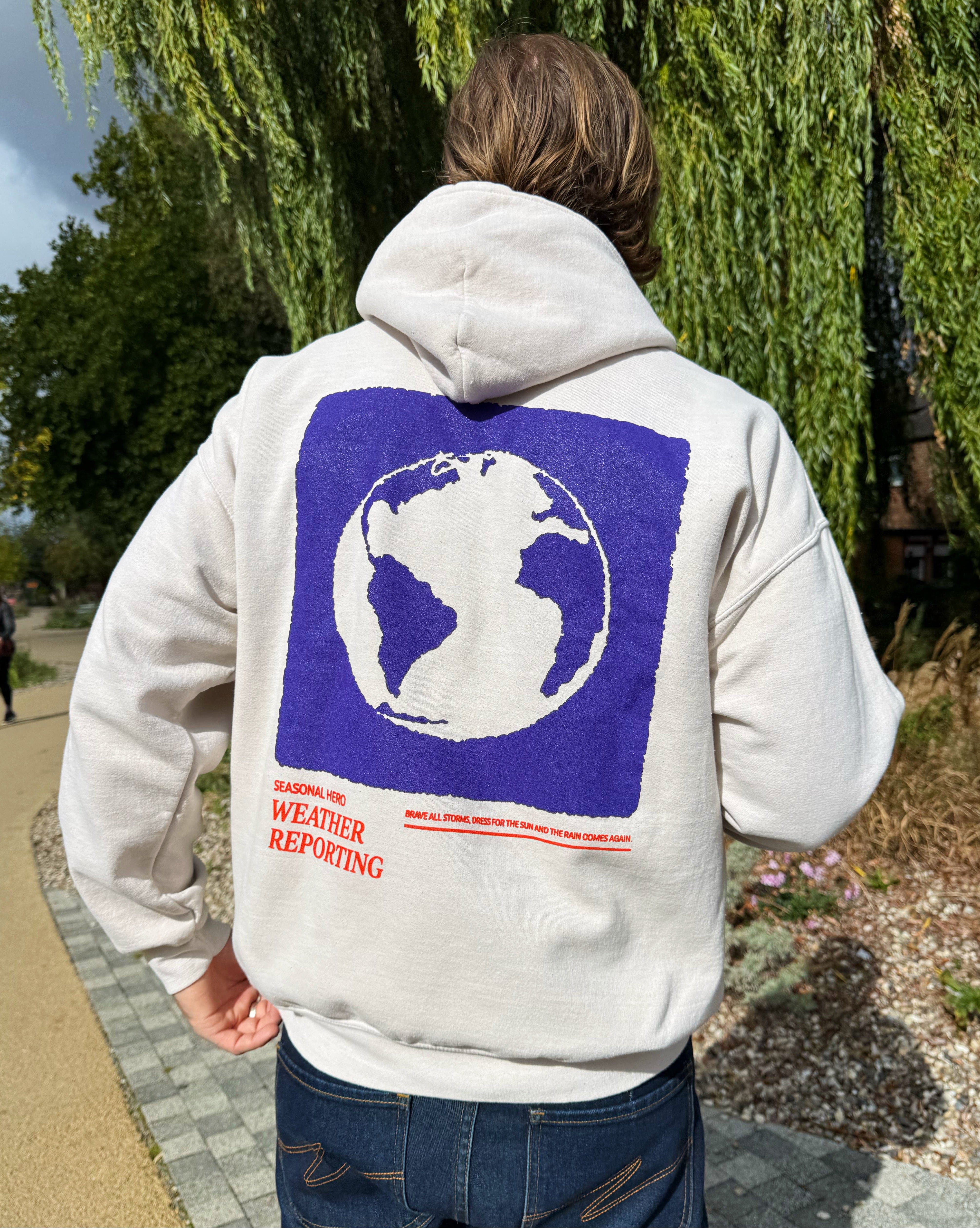 Seasonal Hero 'Weather Reporting' Washed Hoodie - Cream