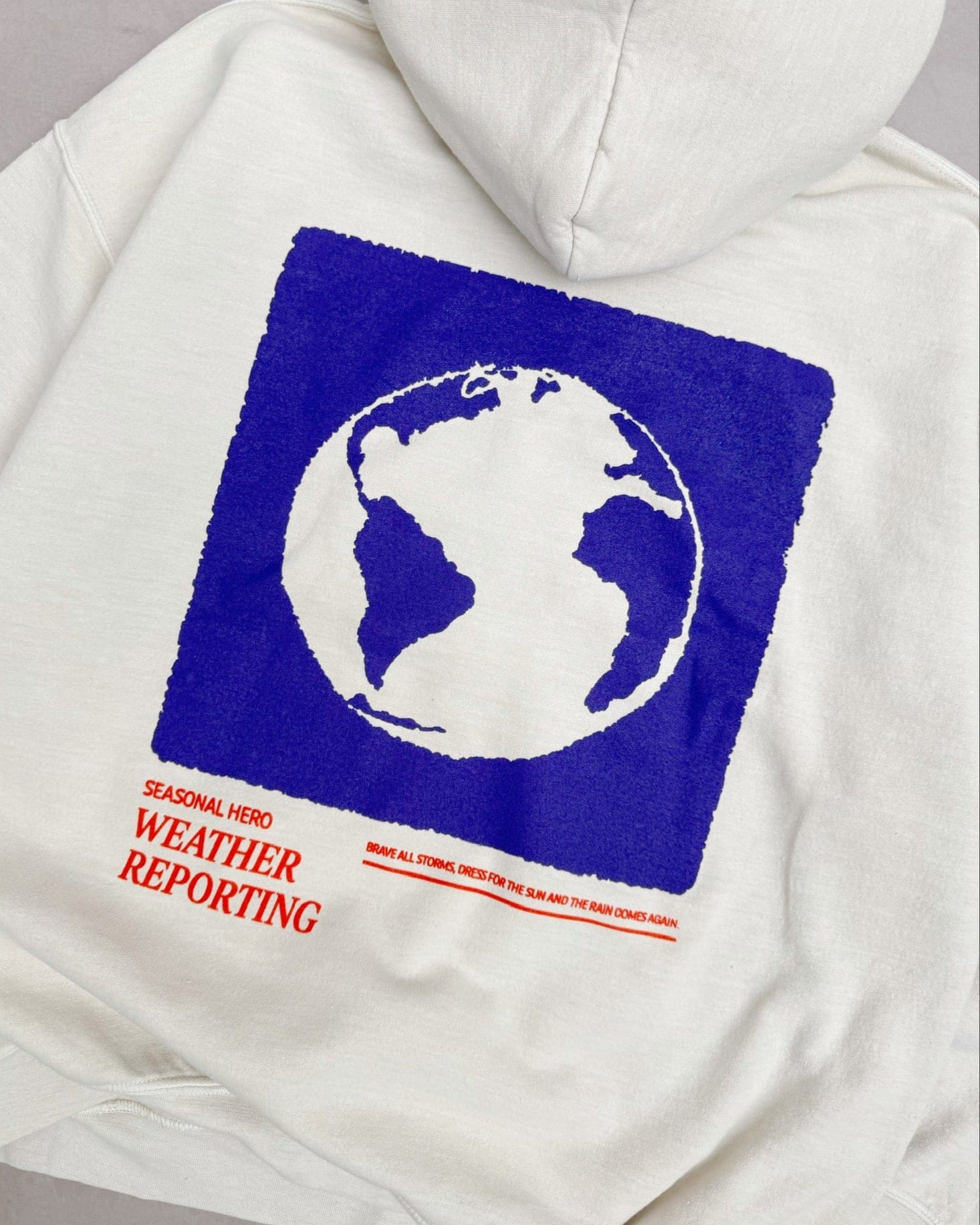 Seasonal Hero 'Weather Reporting' Washed Hoodie - Cream