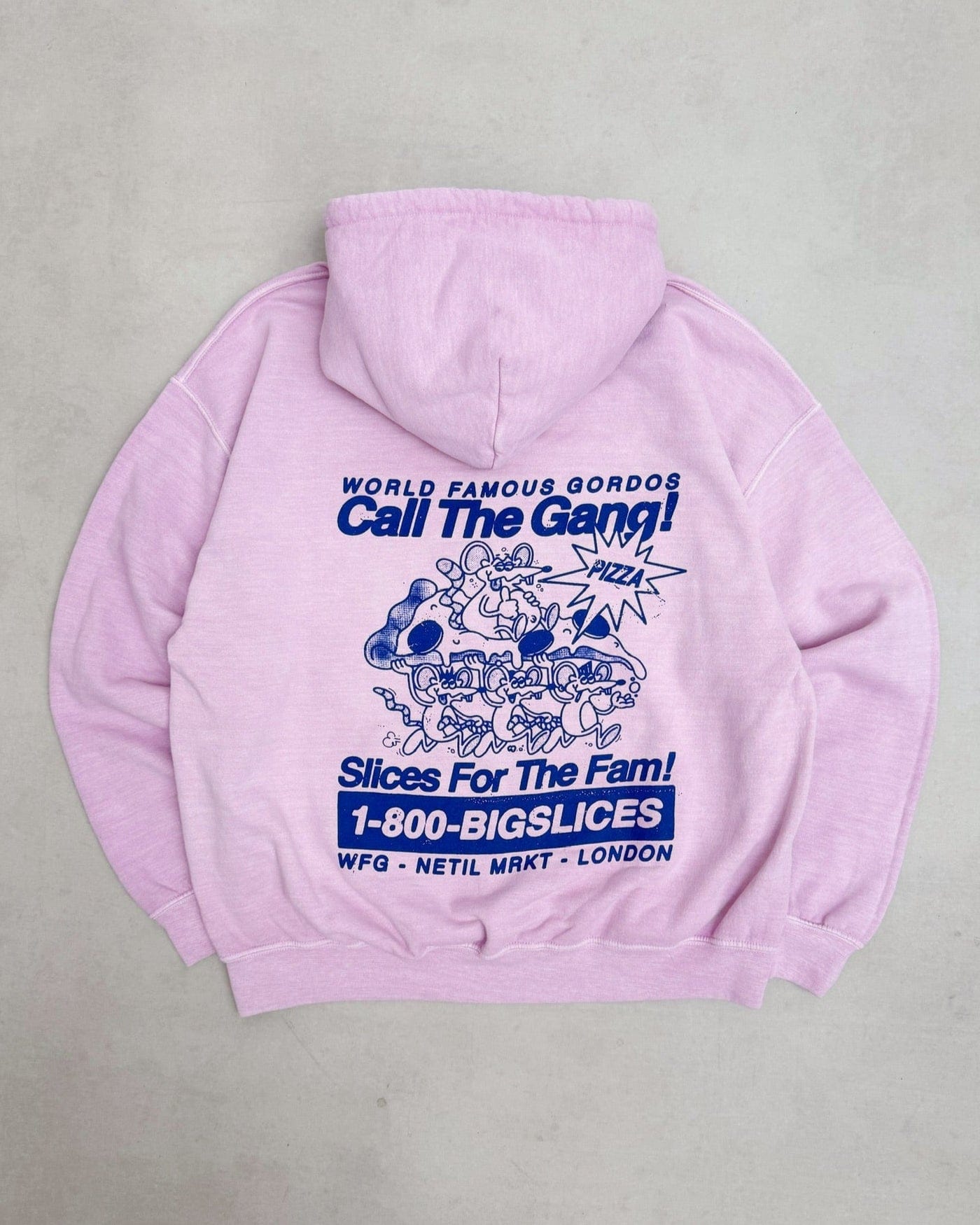 Gordos Pizzeria World Famous Gordos 'Call The Gang' Washed Hoodie - Pink