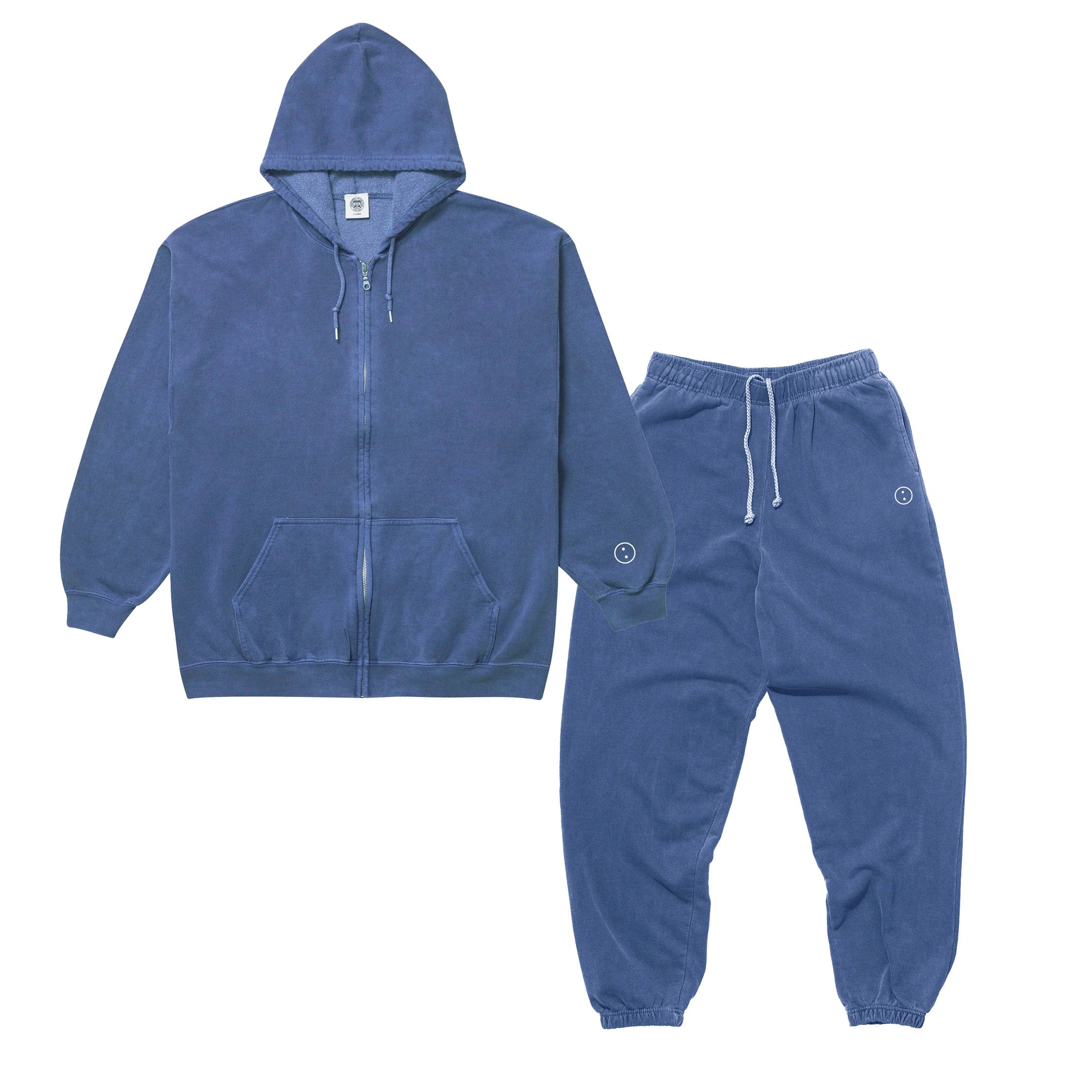 UN:IK Essentials Essentials Vintage Washed Zip-Up Hoodie & Jogger Set - Navy