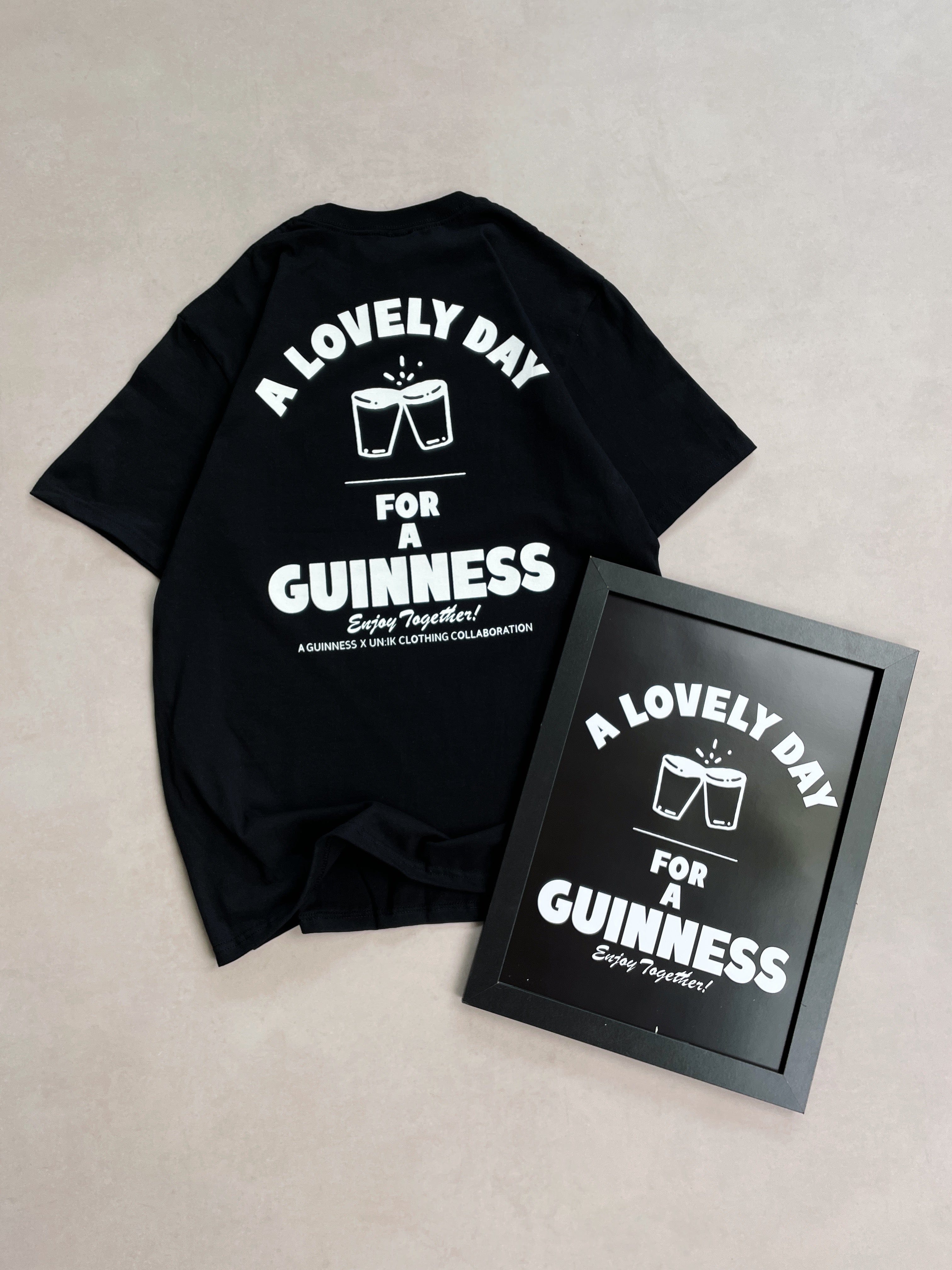 Guinness x UN:IK 'Enjoy Together' Tee & Print Bundle - Black