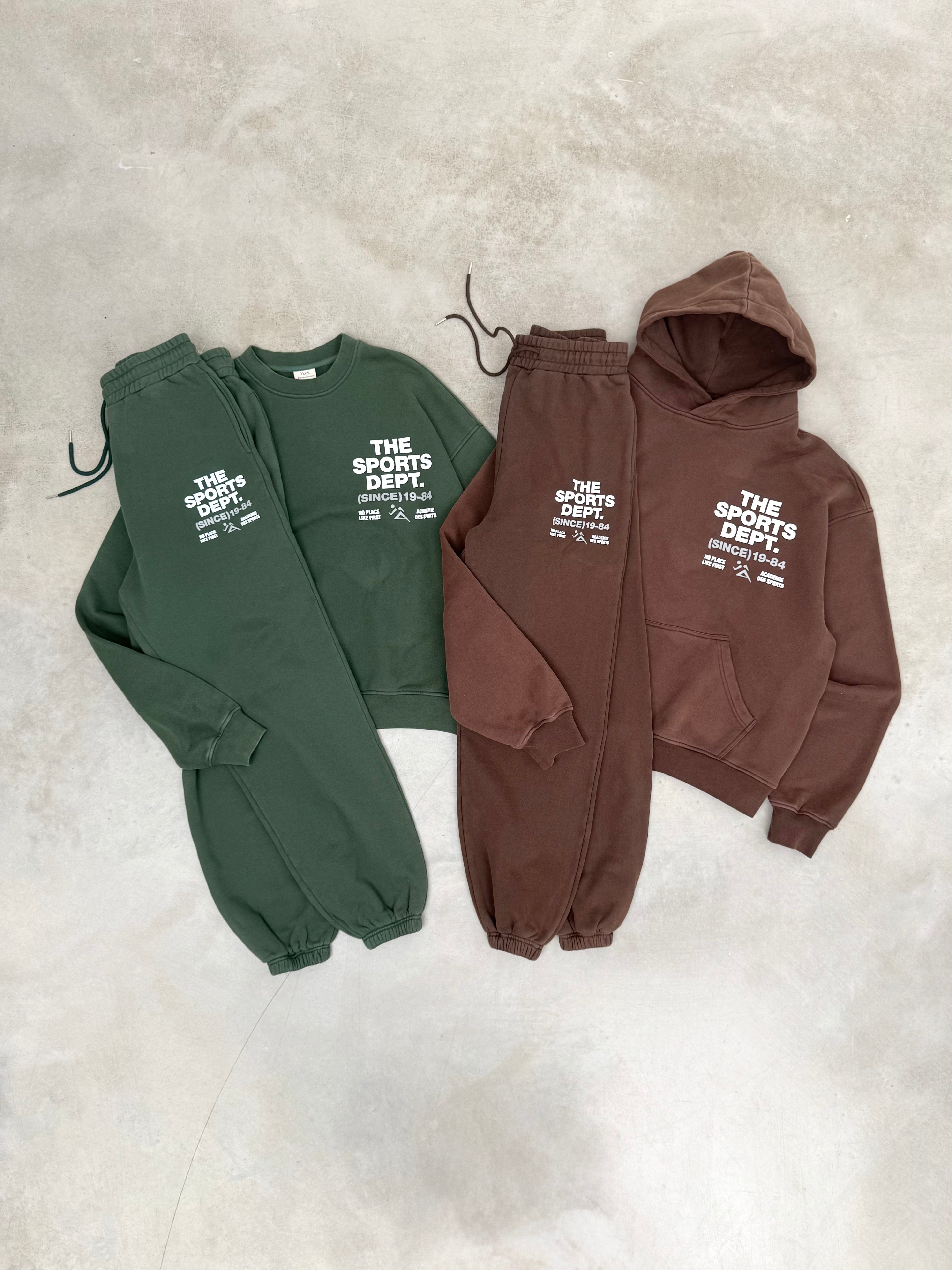 Vice 84 'The Sports Dept' Heavyweight Washed Sweater & Jogger Set - Green