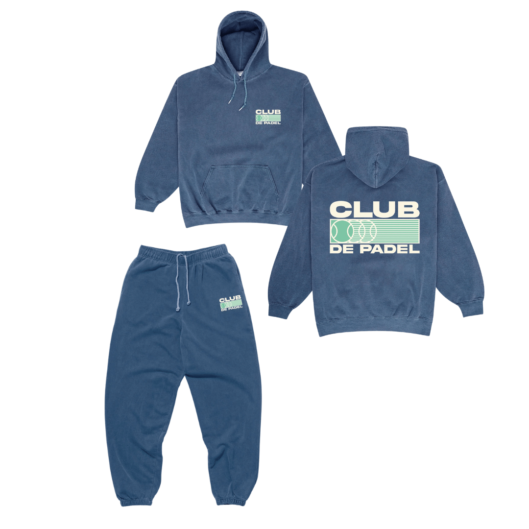 Club de Padel 'Heritage' Vintage Washed Hoodie & Jogger Set - Navy