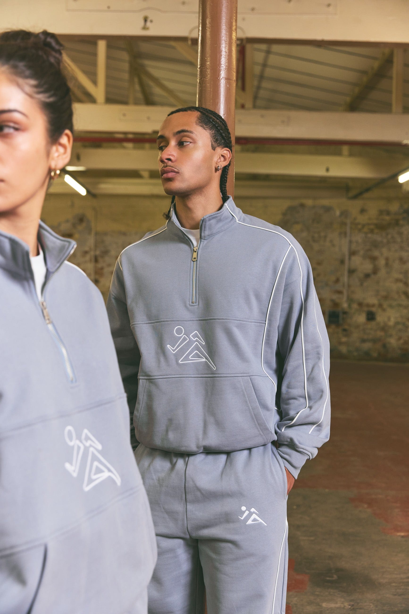 Vice 84 'Stadium' Heavyweight 1/4 Zip & Joggers Set - Blue