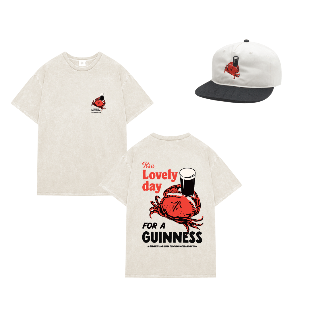 Guinness x UN:IK 'Crab' Tee & Cap Bundle - Sand