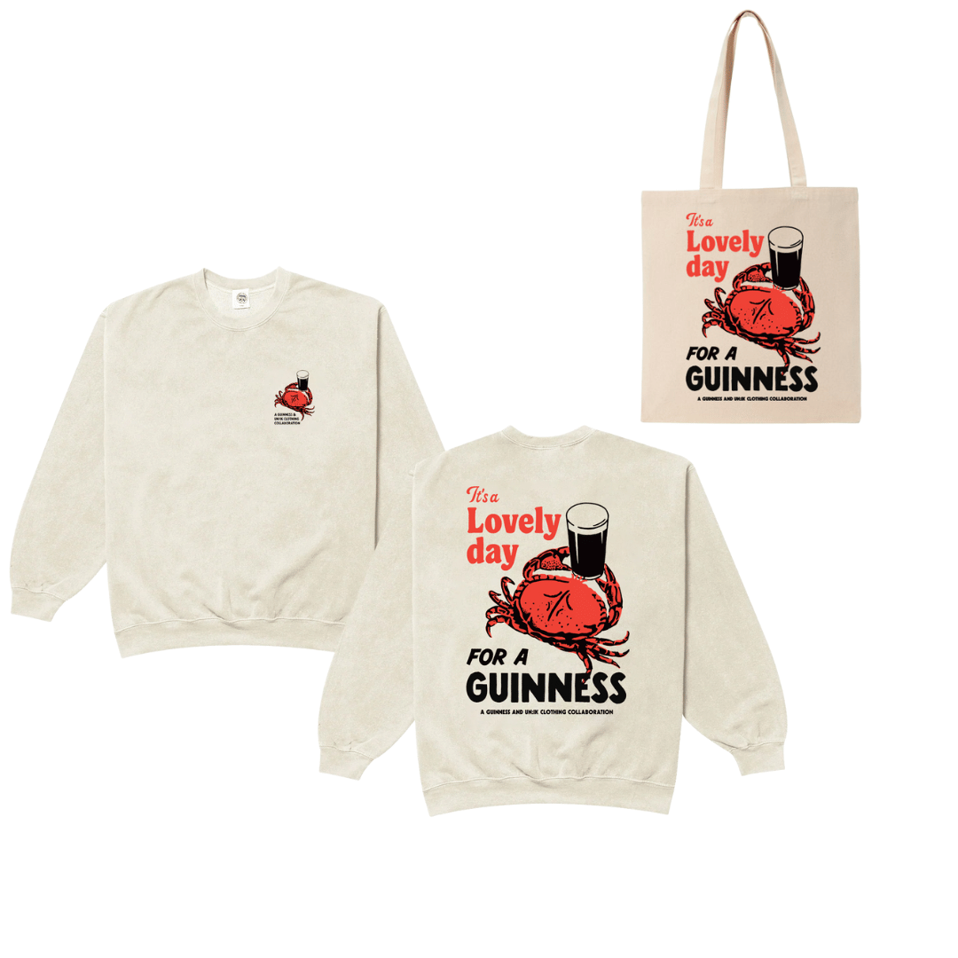 Guinness x UN:IK 'Crab' Sweater & Tote Bundle - Sand