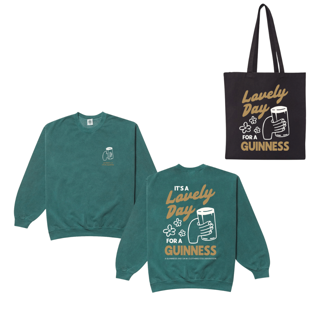 Guinness x UN:IK 'Cheers' Sweater & Tote Bundle - Green/Black