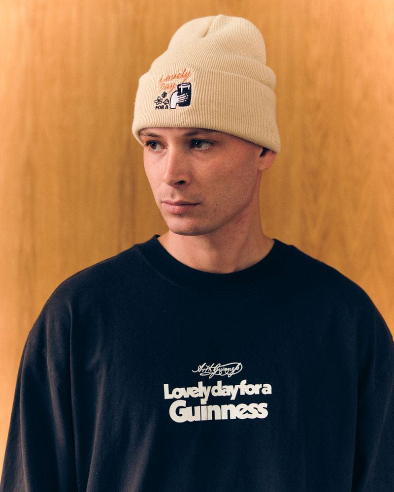 Guinness x UN:IK 'Cheers' Tee & Beanie Bundle - White/Sand