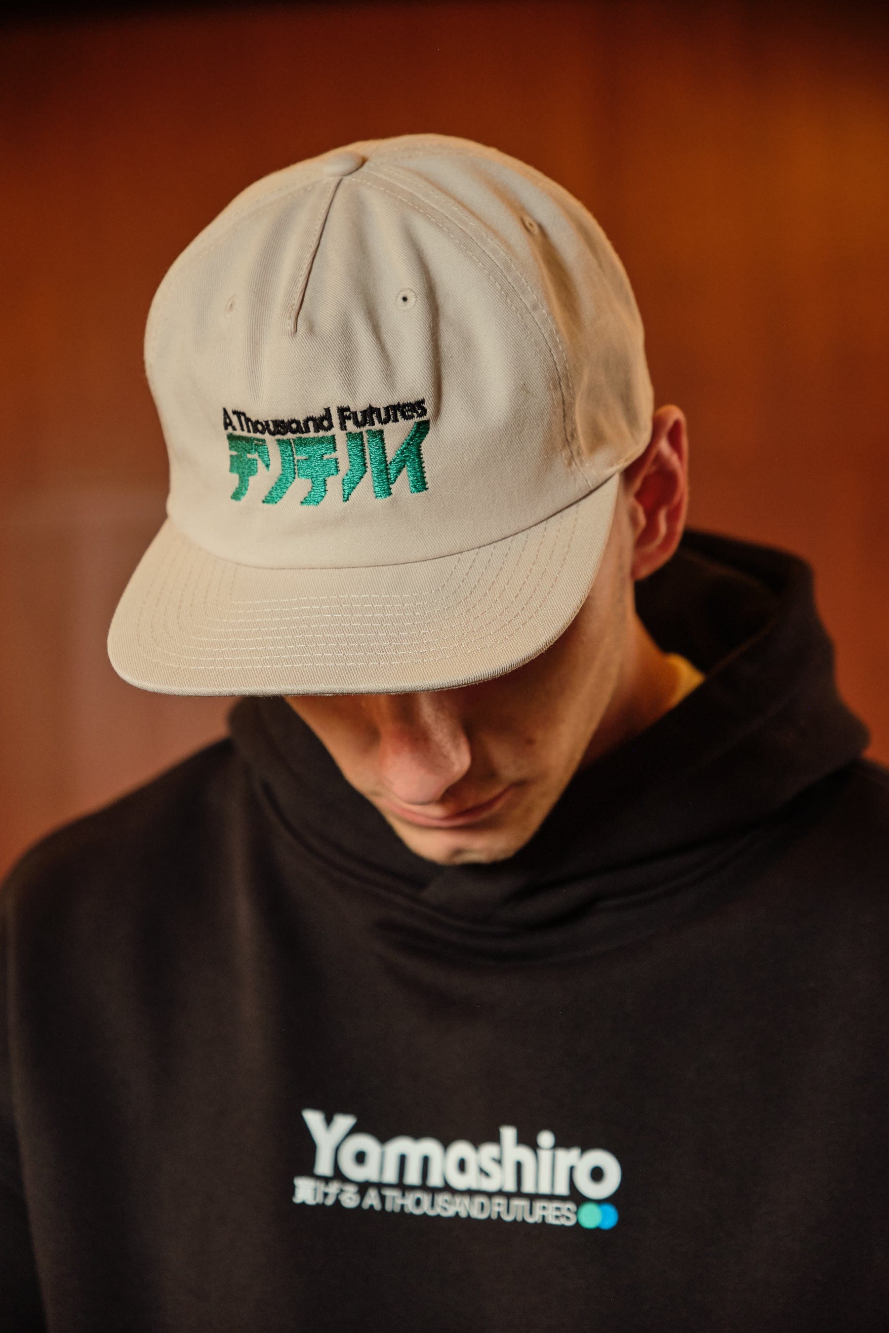 A Thousand Futures x GK 'Logo' Embroidered Cap - Bone