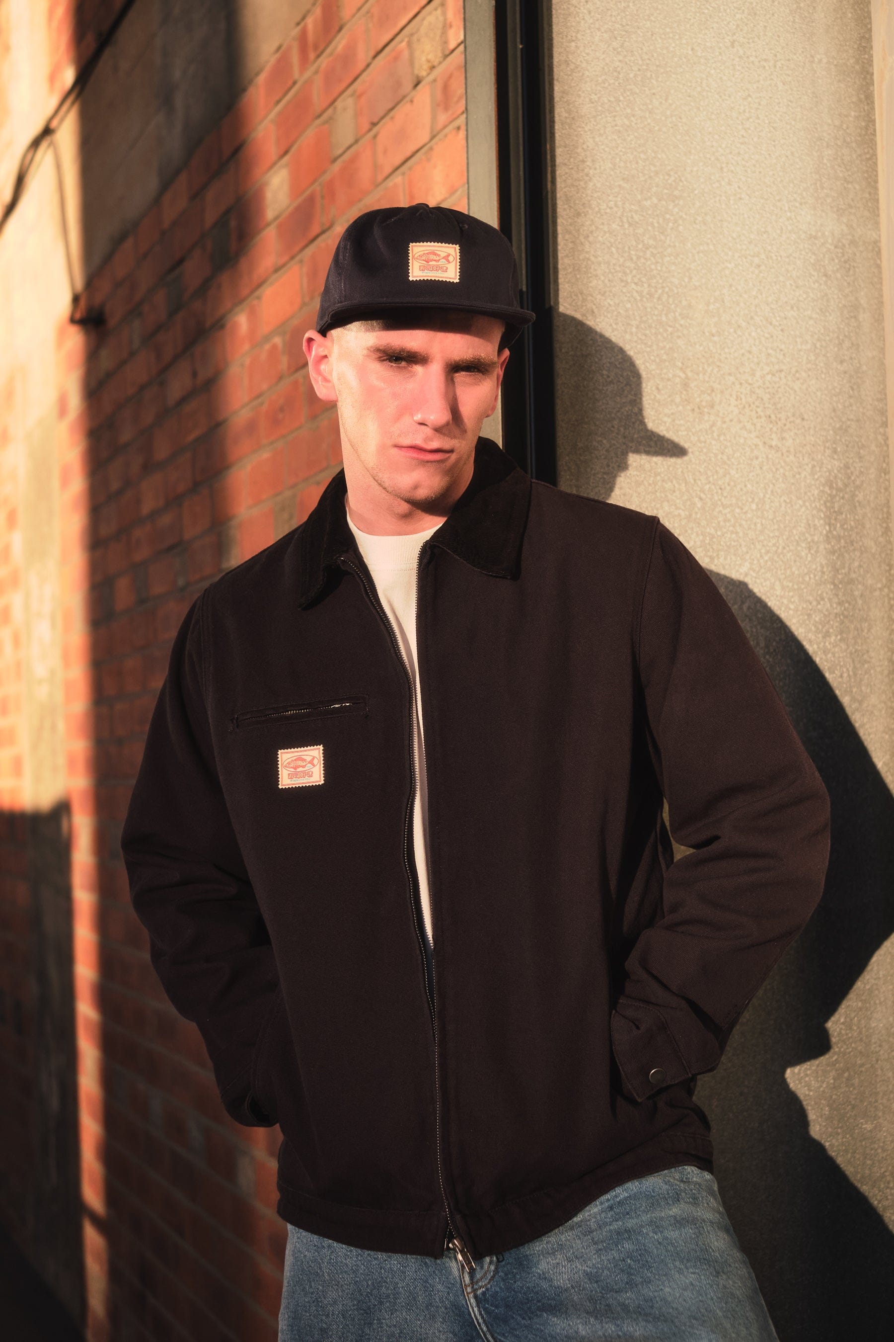 A Thousand Futures x GK 'Sushi Lover' Heavy Canvas Cord Collar Jacket - Navy