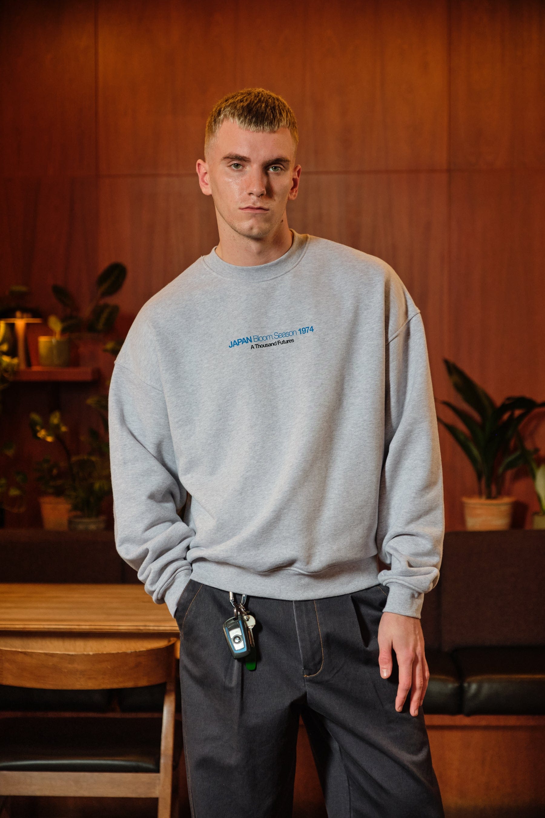 A Thousand Futures x GK 'Bloom Season' Sweater - Ash Grey