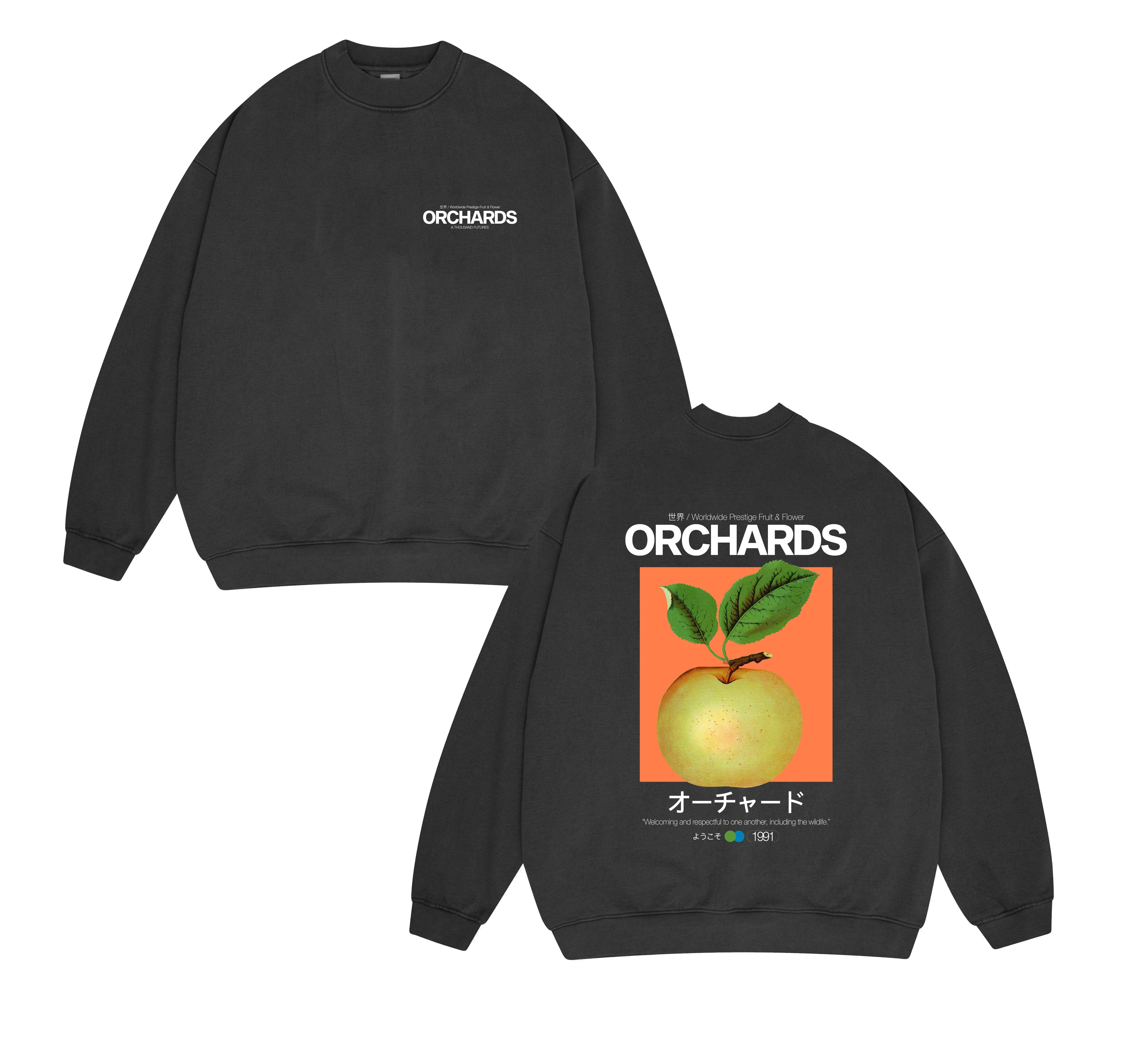 A Thousand Futures x GK 'Orchards' Sweater - Faded Black