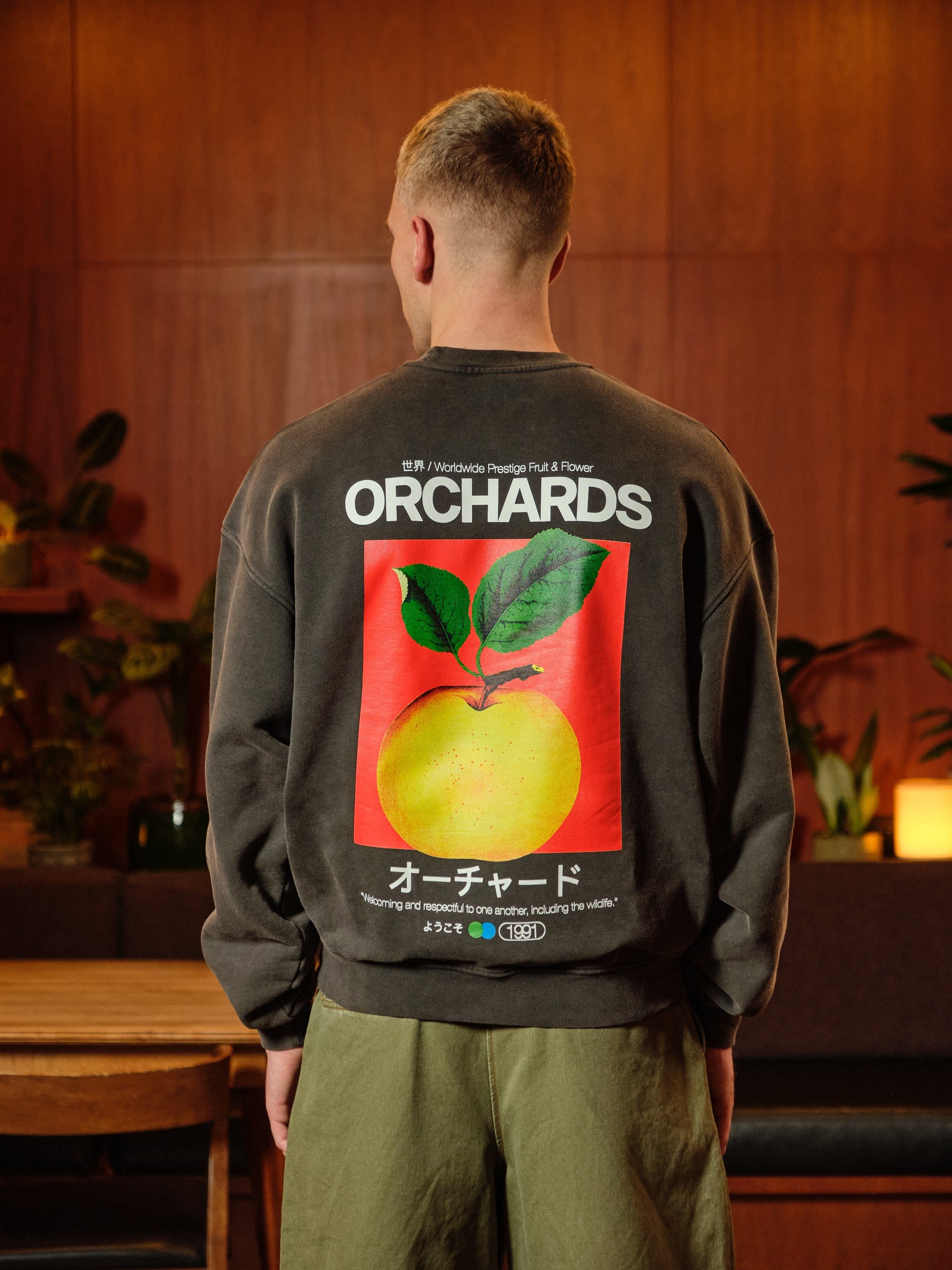 A Thousand Futures x GK 'Orchards' Sweater - Faded Black
