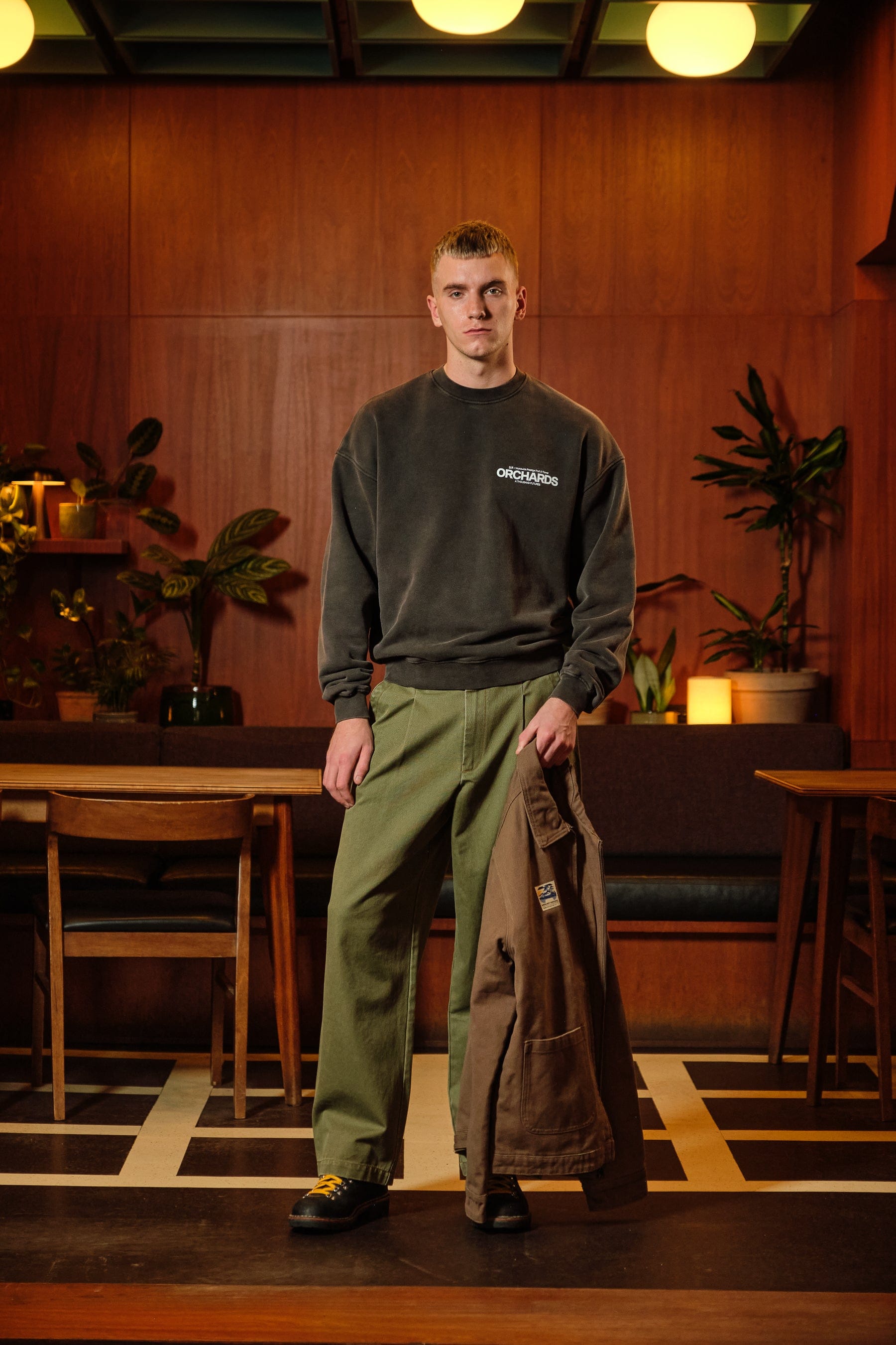 A Thousand Futures x GK 'Orchards' Sweater - Faded Black