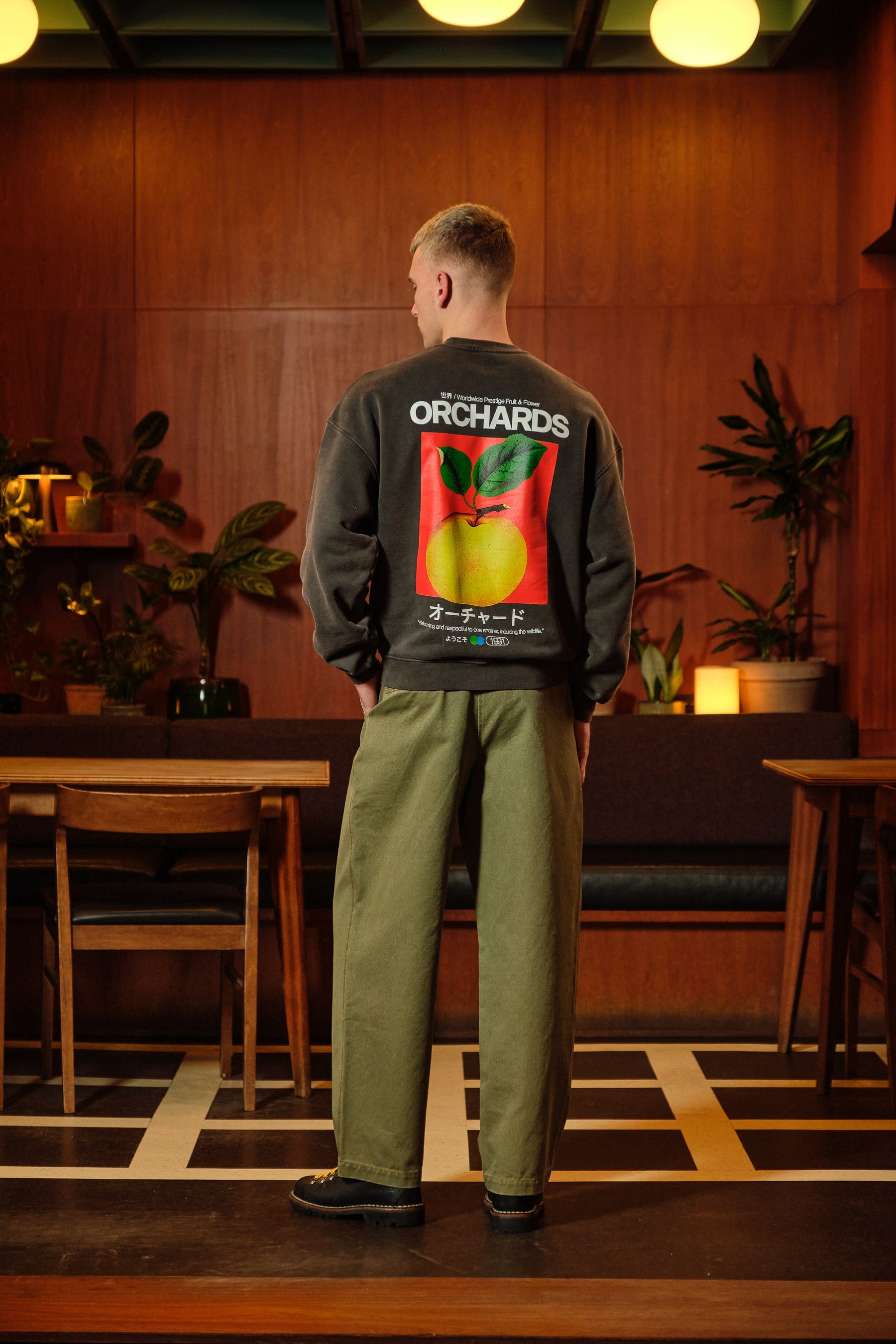 A Thousand Futures x GK 'Orchards' Sweater - Faded Black