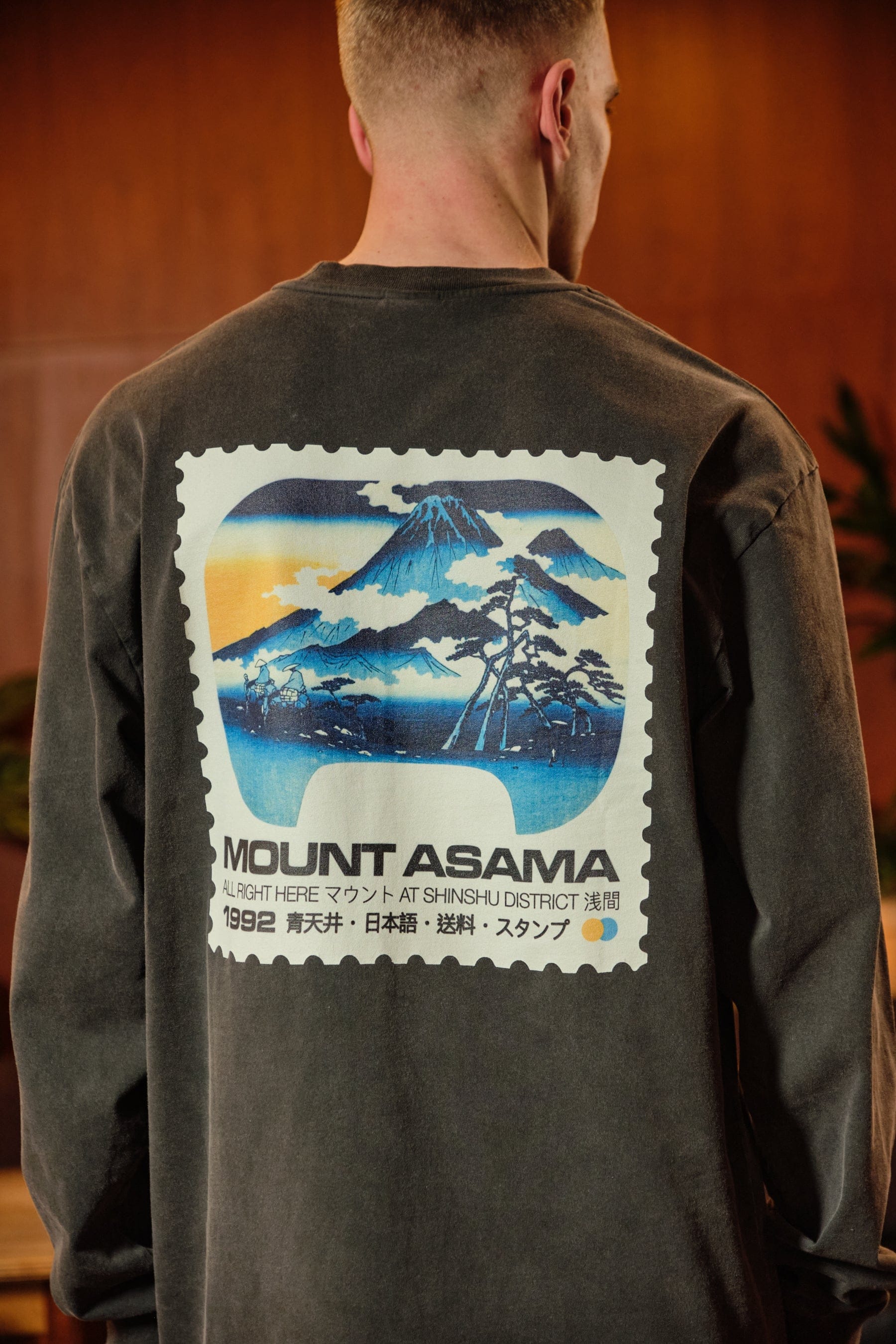 A Thousand Futures x GK 'Mount Asama' Longsleeve Tee - Faded Black