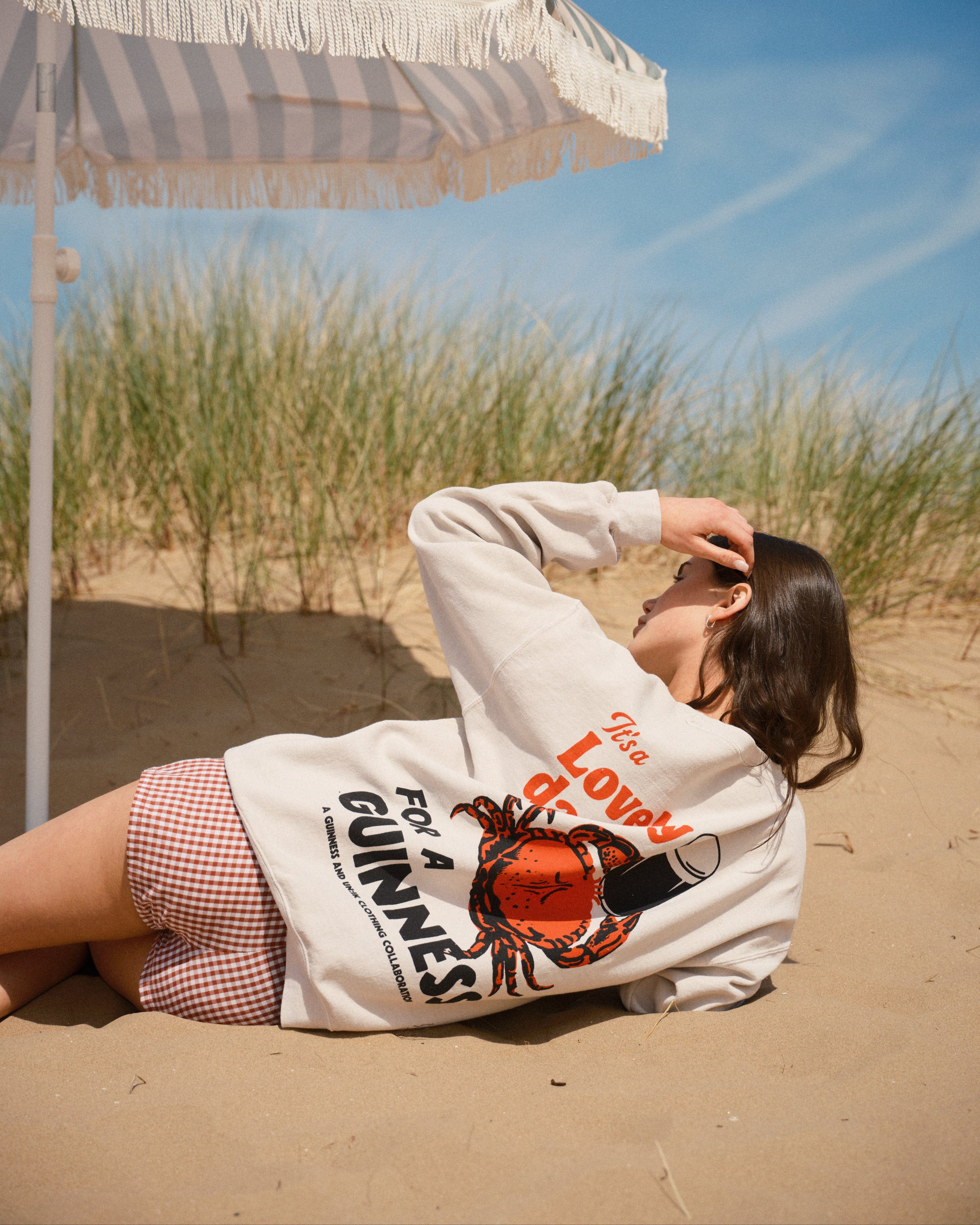 Guinness x UN:IK 'Crab' Vintage Washed Sweater - Sand