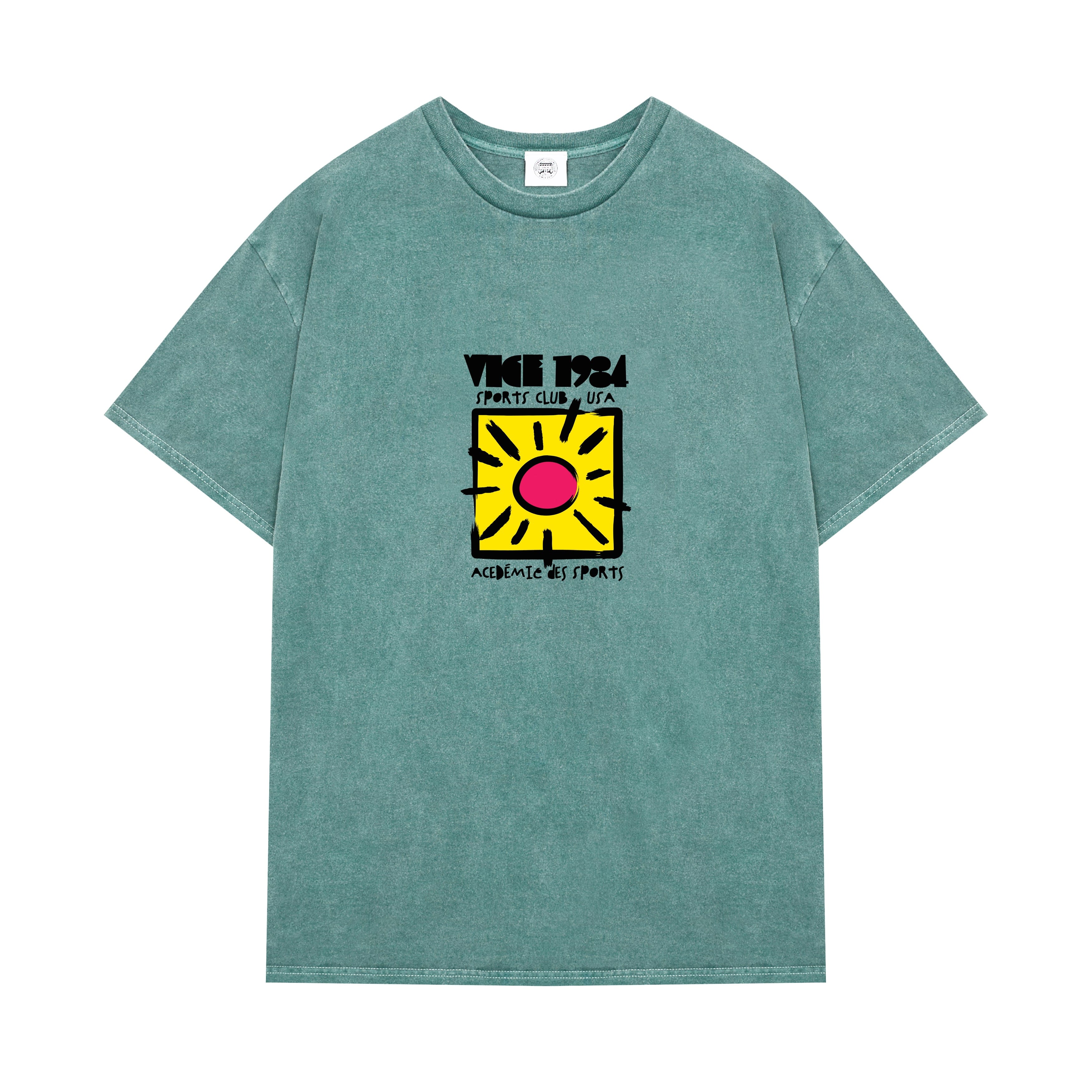 Vice 84 'Sun Sports Club' Vintage Washed Tee - Sage