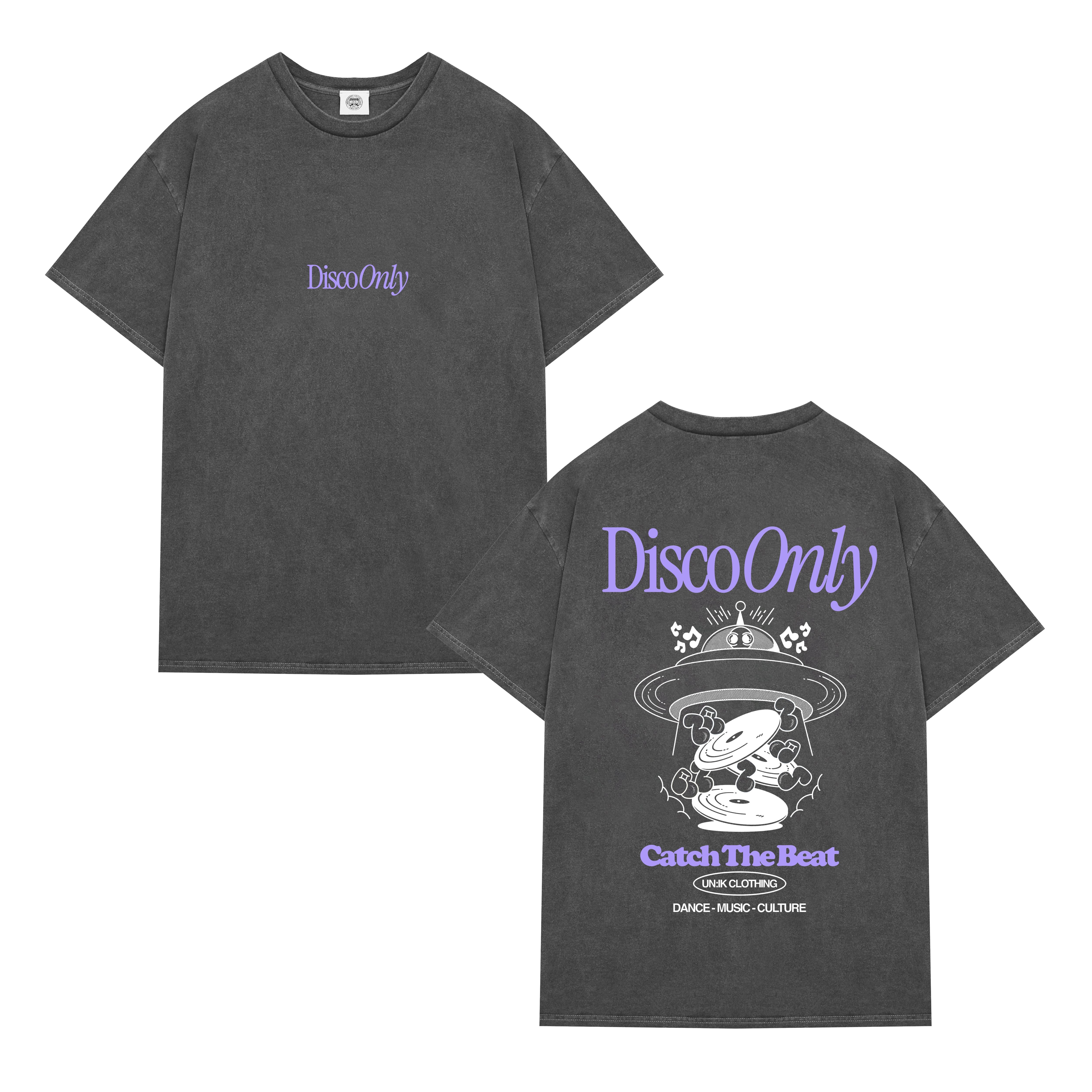 DISCO ONLY 'Catch The Beat' Vintage Washed Tee - Black