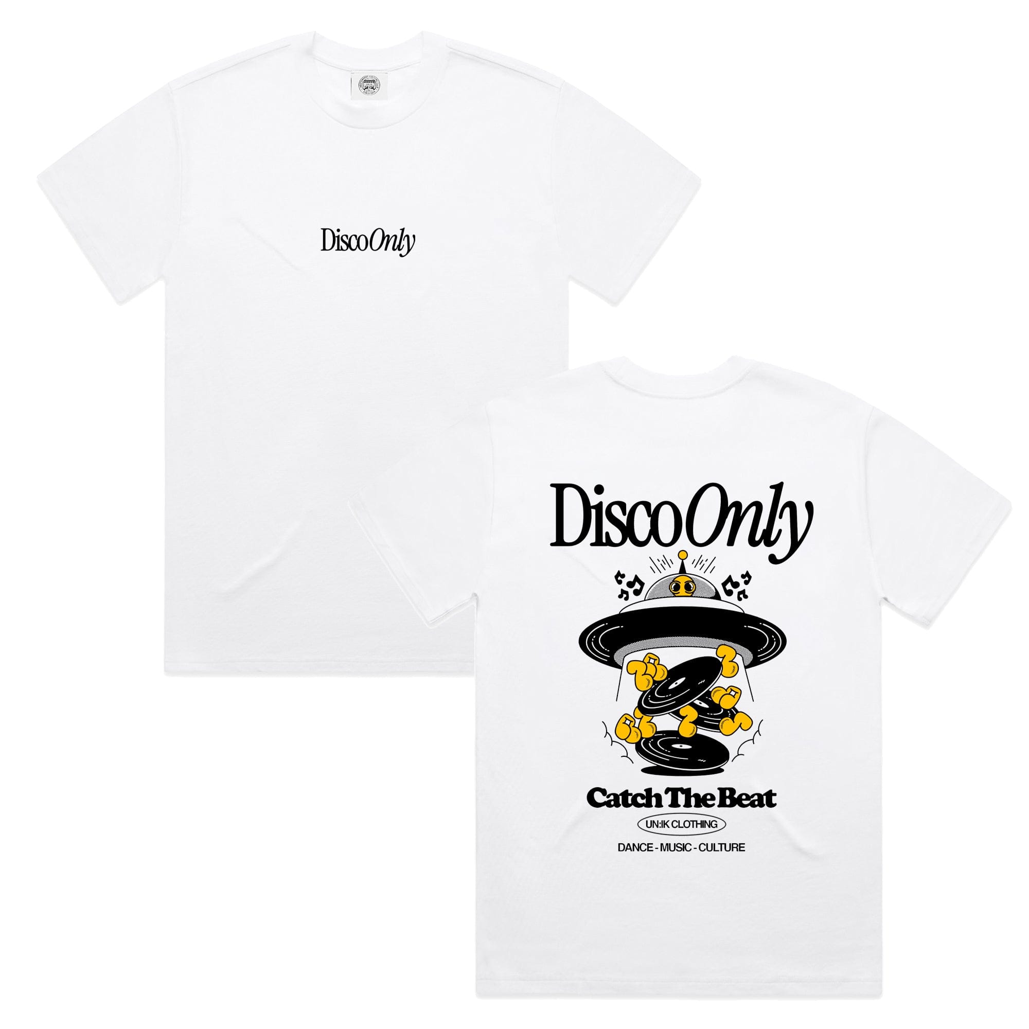 DISCO ONLY 'Catch The Beat' Tee - White