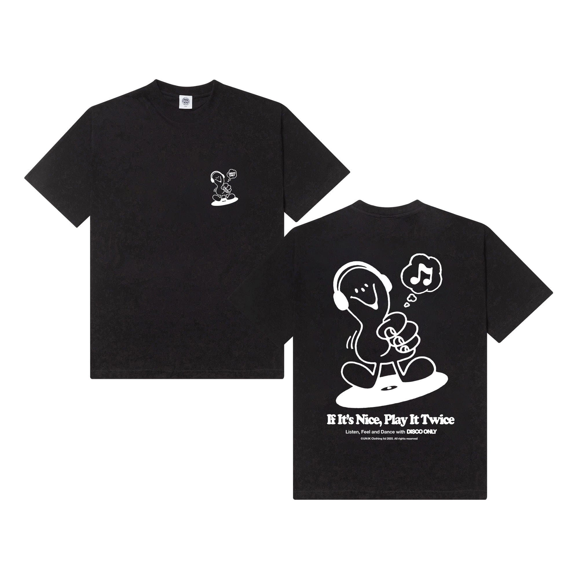 DISCO ONLY 'Play It Twice V6' Tee - Black