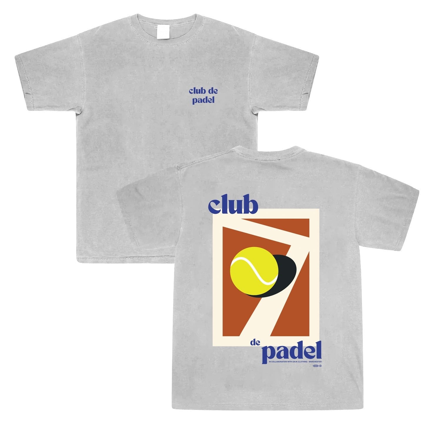Club de Padel 'Classic Court' Vintage Washed Tee - Ash