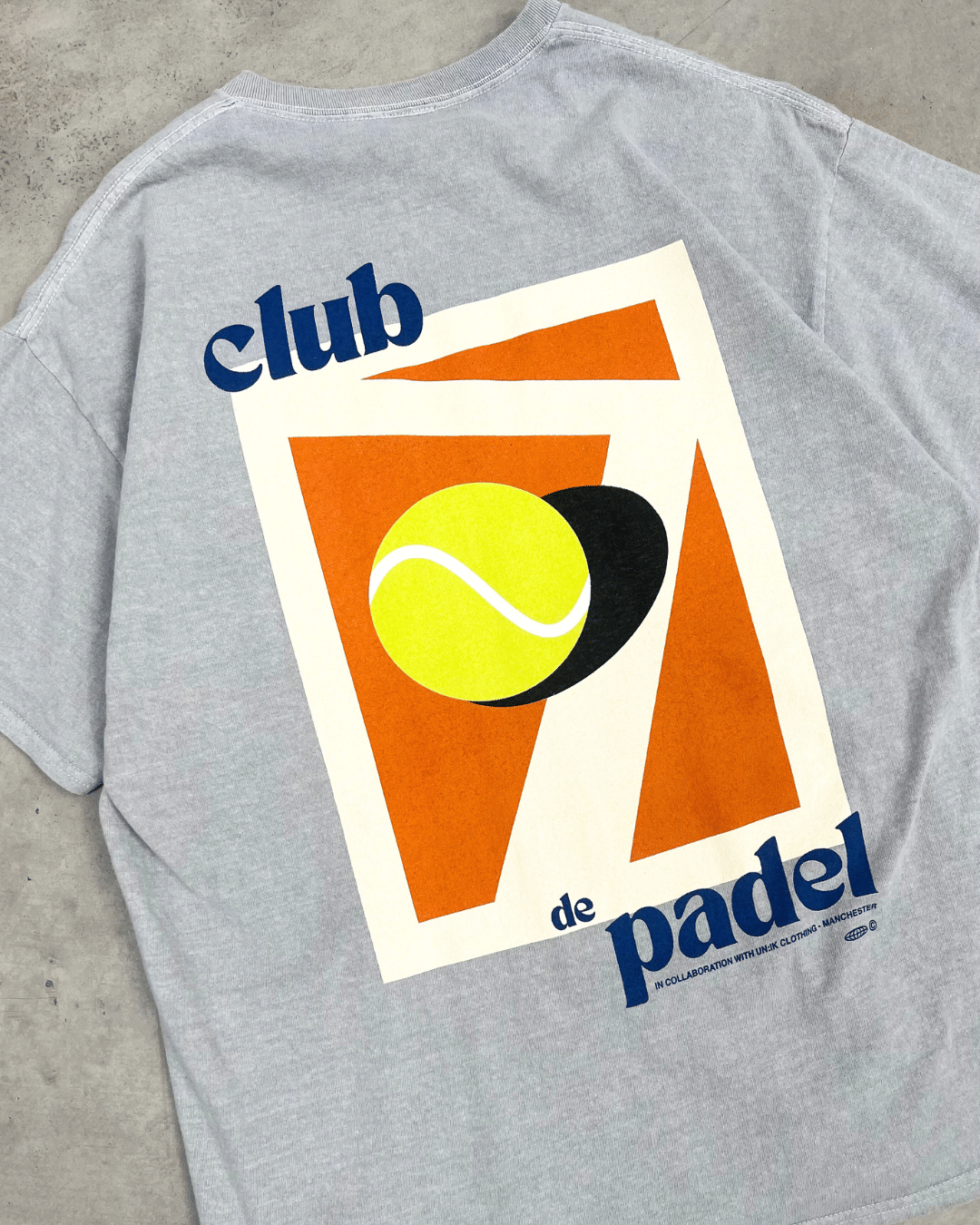 Club de Padel 'Classic Court' Vintage Washed Tee - Ash