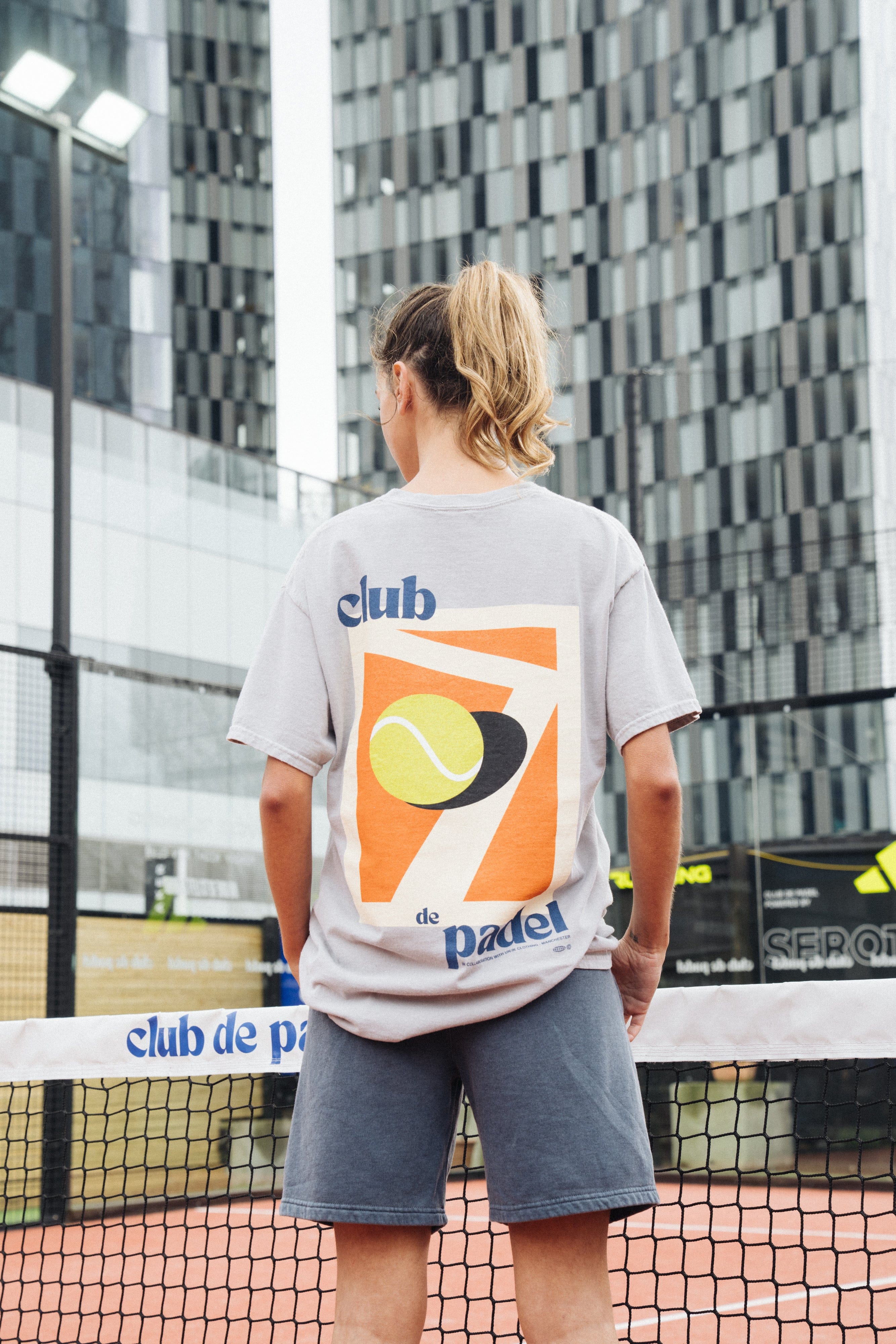Club de Padel 'Classic Court' Vintage Washed Tee - Ash