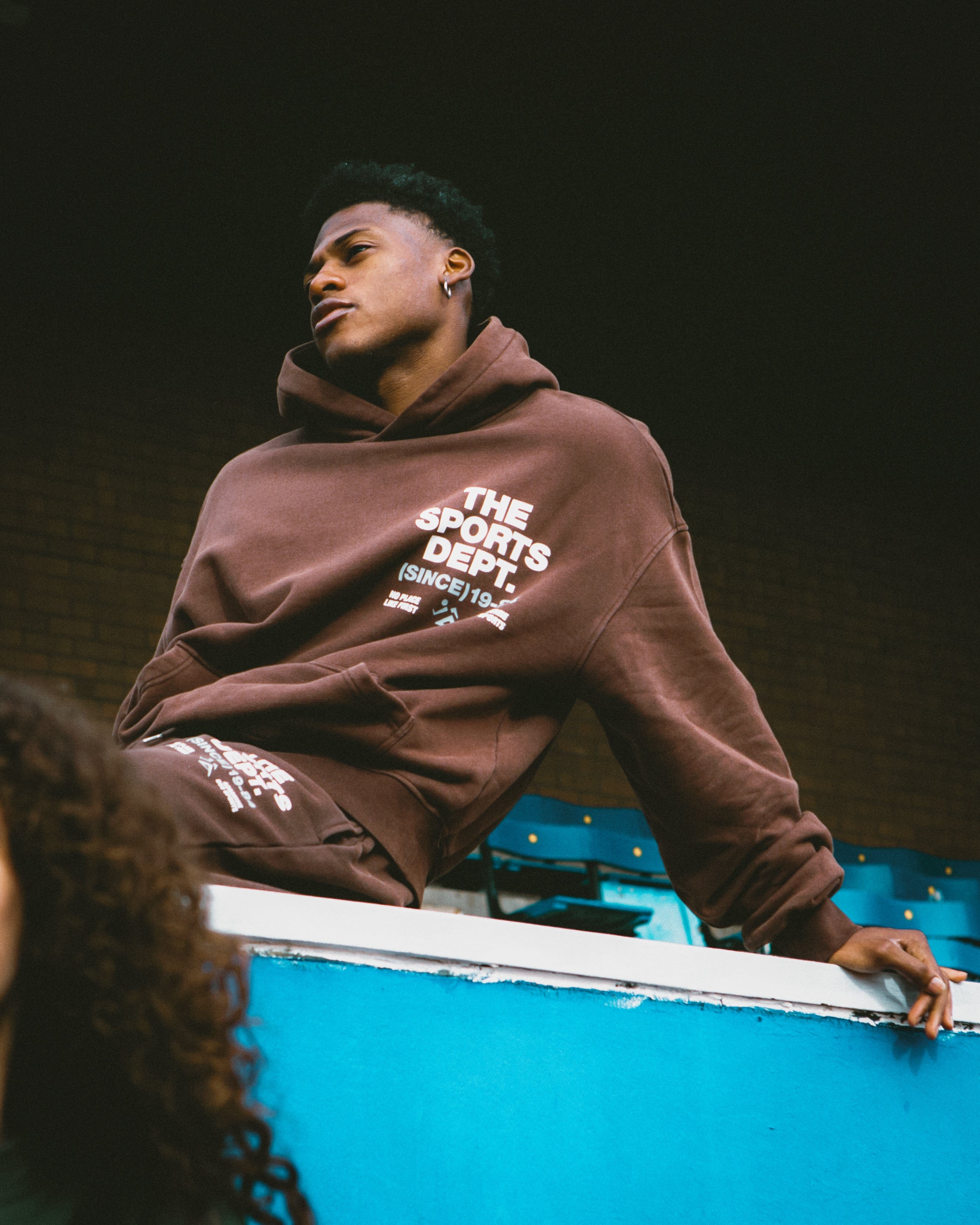 Vice 84 'The Sports Dept' Heavyweight Washed Hoodie - Brown