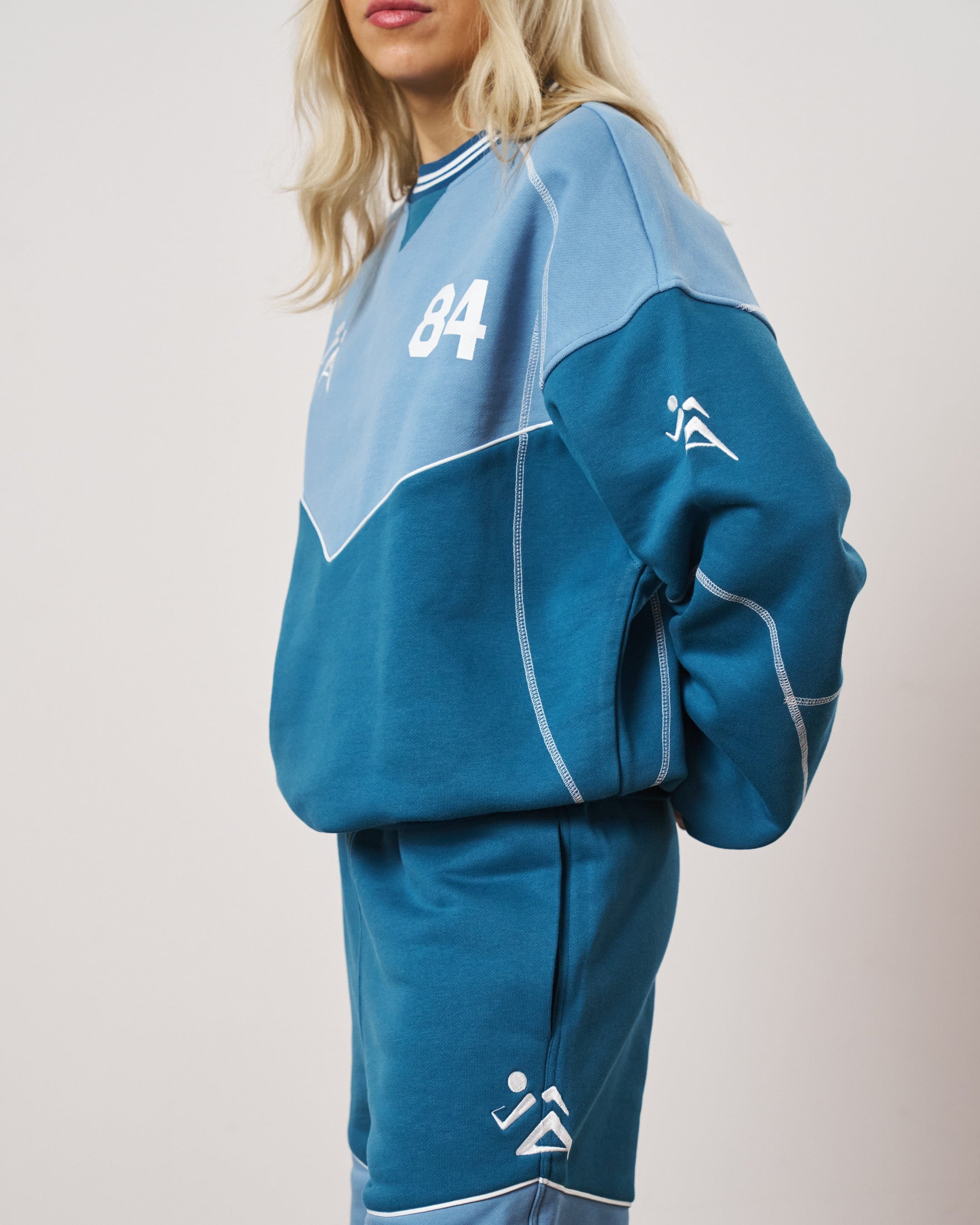 Vice 84 'Warm Up' Heavyweight Panel Sweater - Blue