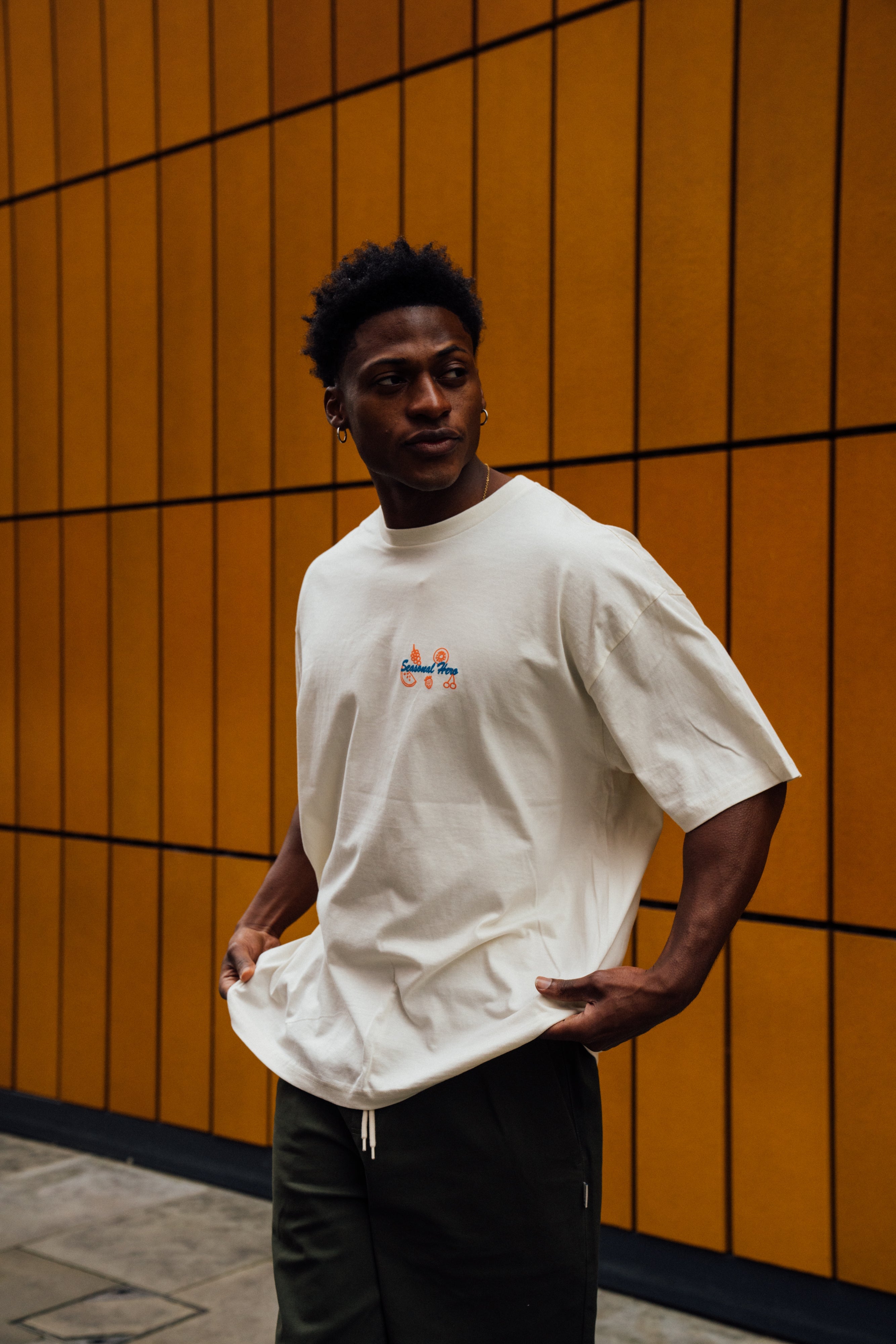 Seasonal Hero 'Fruits Of Your Labour' Tee - Ecru