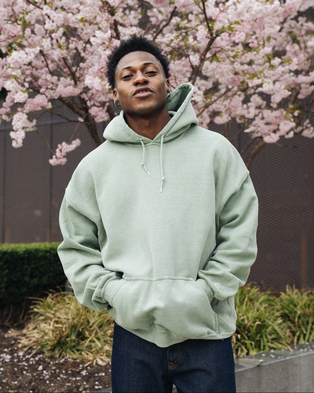 UN:IK Essentials Essentials Vintage Washed Hoodie - Sage Green