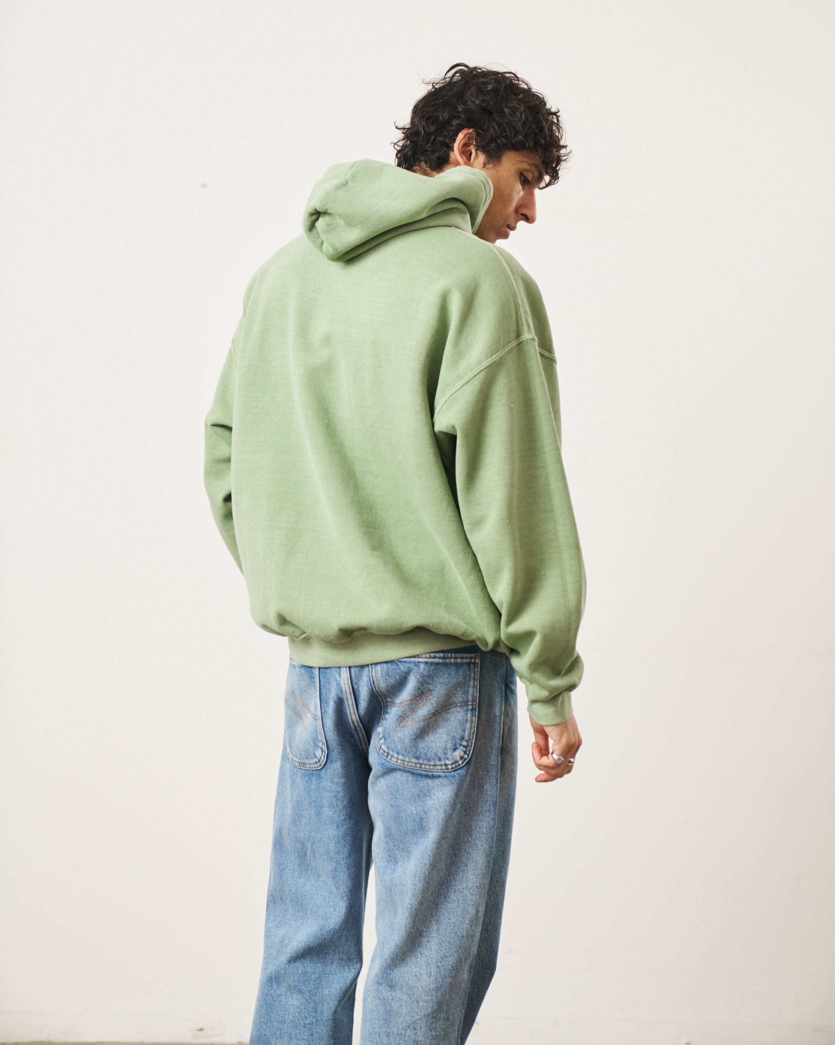 UN:IK Essentials Essentials Vintage Washed Hoodie - Sage Green