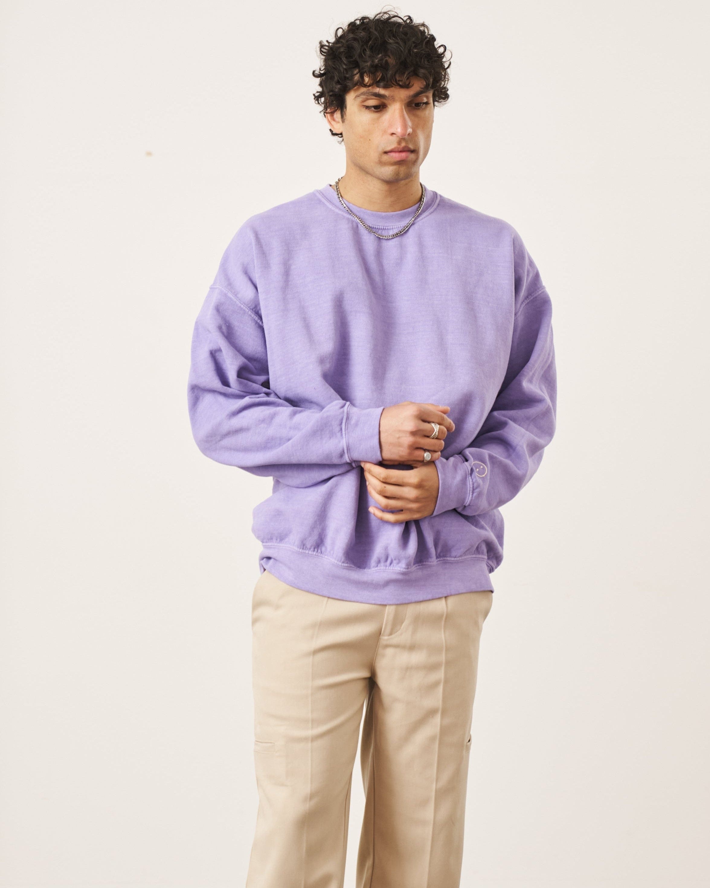 UN:IK Essentials Essentials Vintage Washed Sweater - Orchid