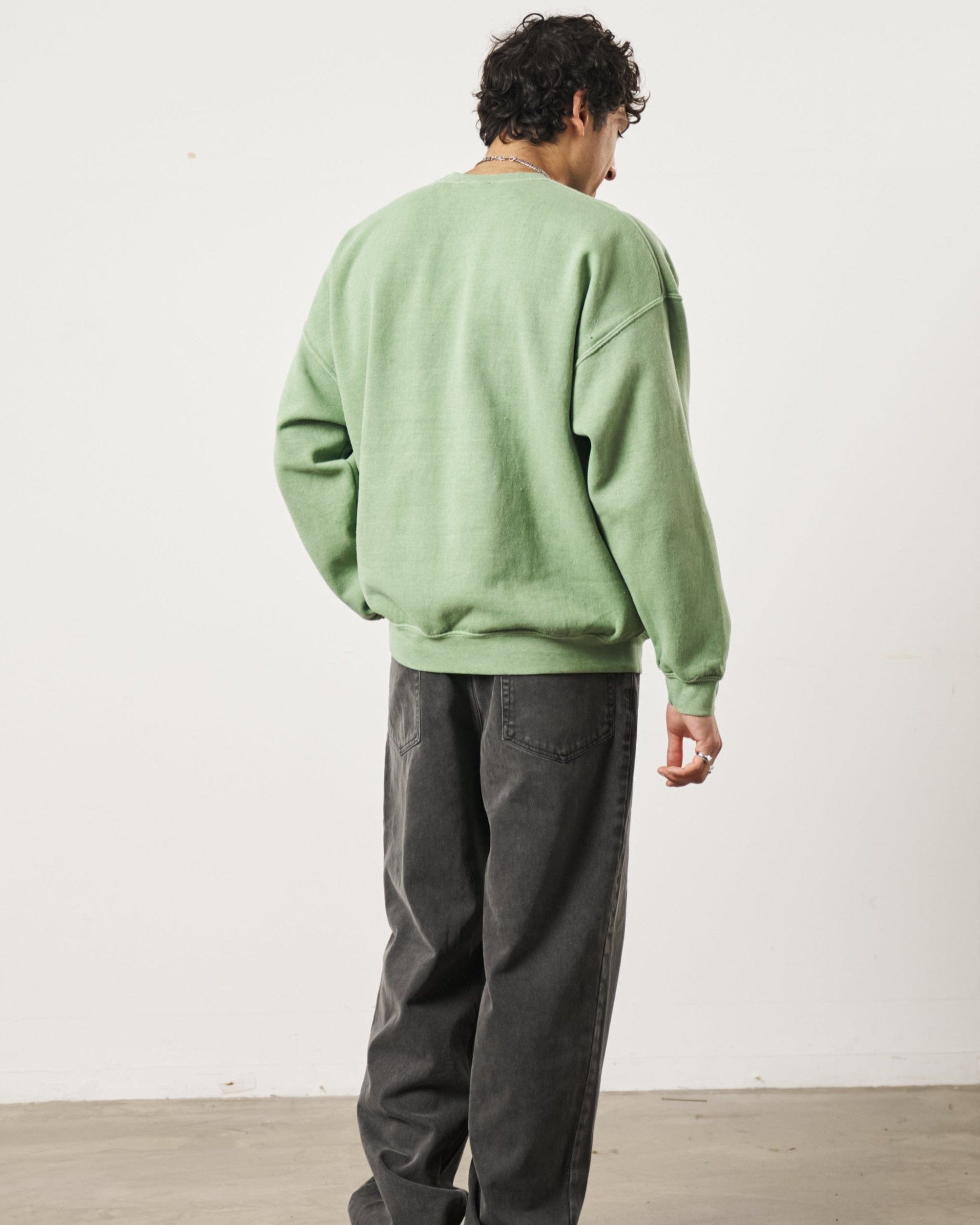 UN:IK Essentials Essentials Vintage Washed Sweater - Sage Green