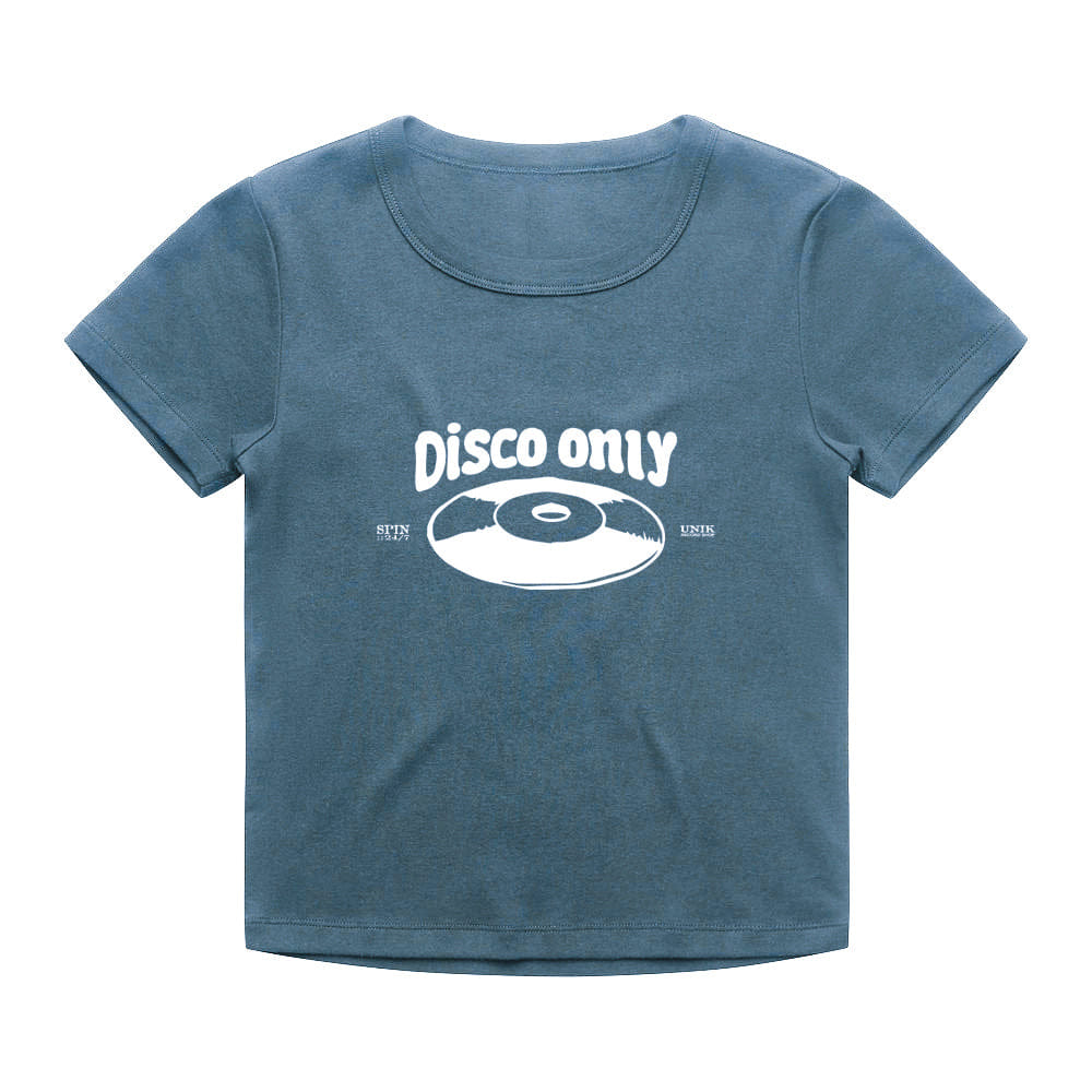 Disco Only 'Mr Phomer' Vintage Washed Baby Tee - Blue