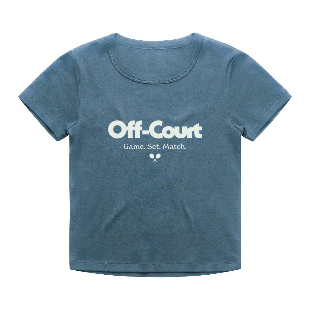 Vice 84 'Off-Court' Vintage Washed Baby Tee - Blue