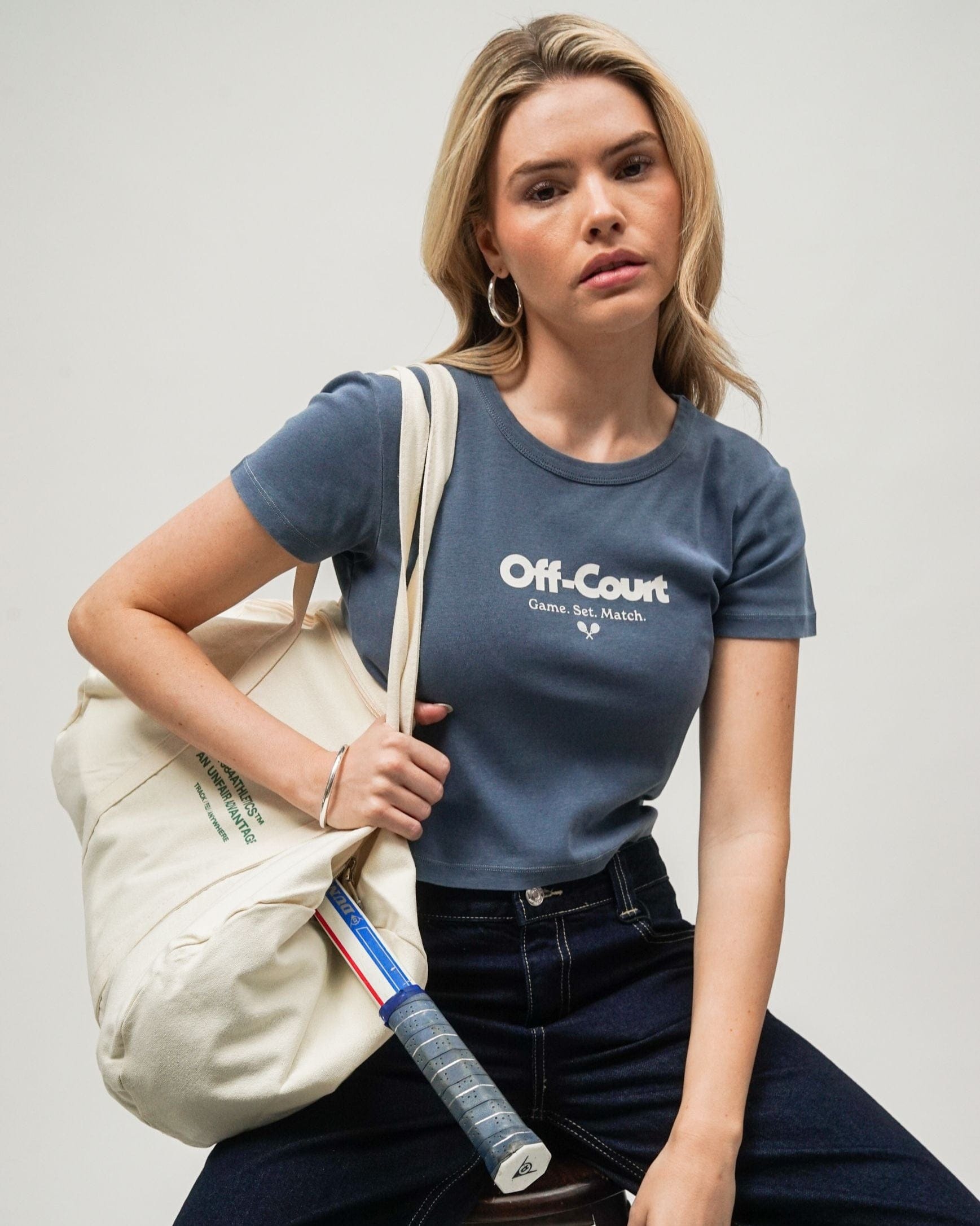 Vice 84 'Off-Court' Vintage Washed Baby Tee - Blue