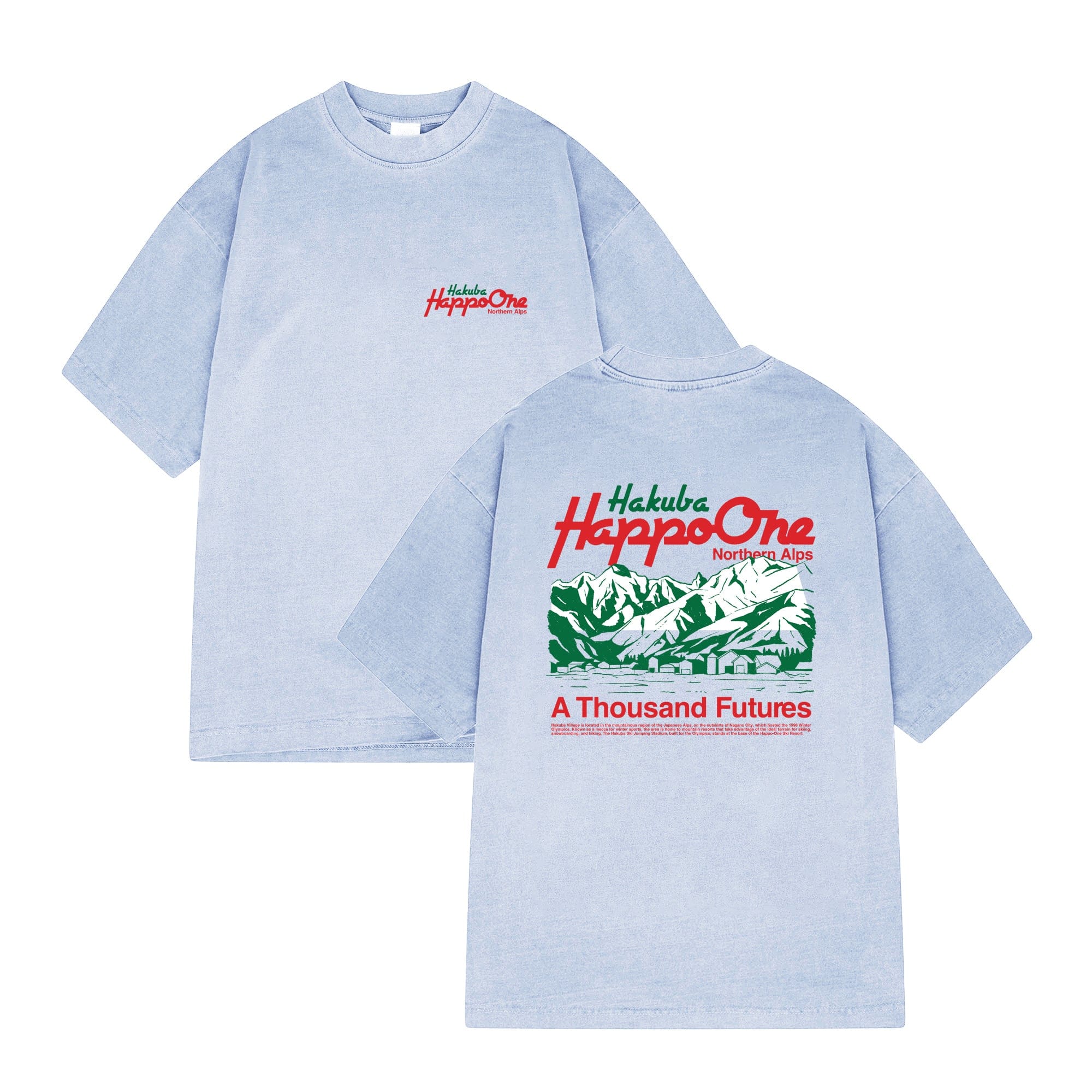 A Thousand Futures x Yunosuke 'Happo' Washed Tee - Light Blue