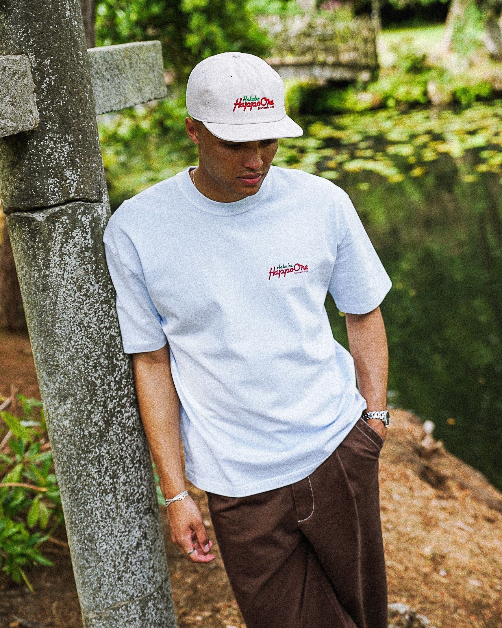 A Thousand Futures x Yunosuke 'Happo' Embroidered Cap - Bone
