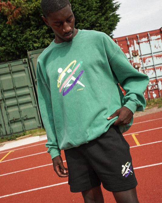 Vice 84 'Retro Spray' Vintage Washed Sweater - Green