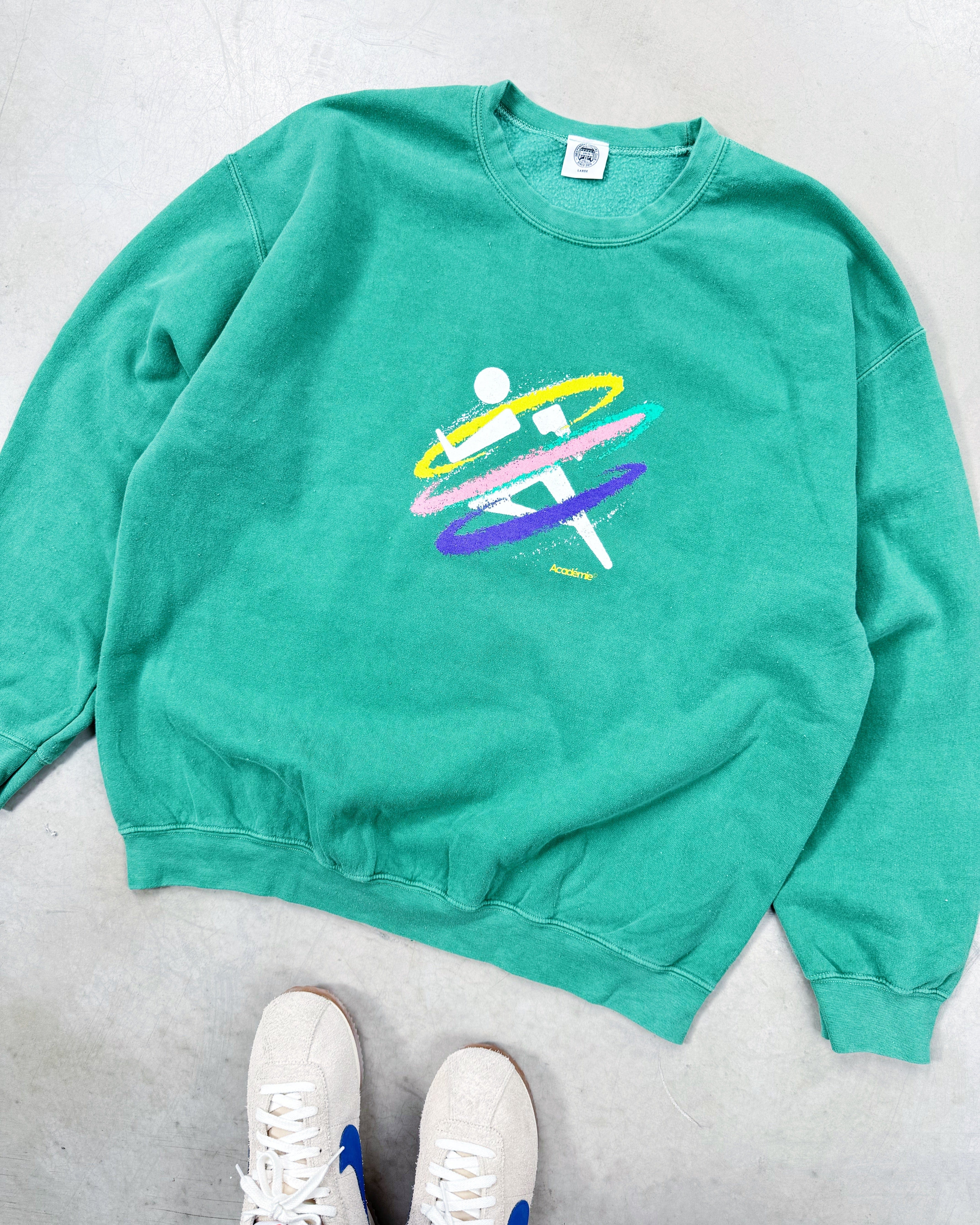 Vice 84 'Retro Spray' Vintage Washed Sweater - Green