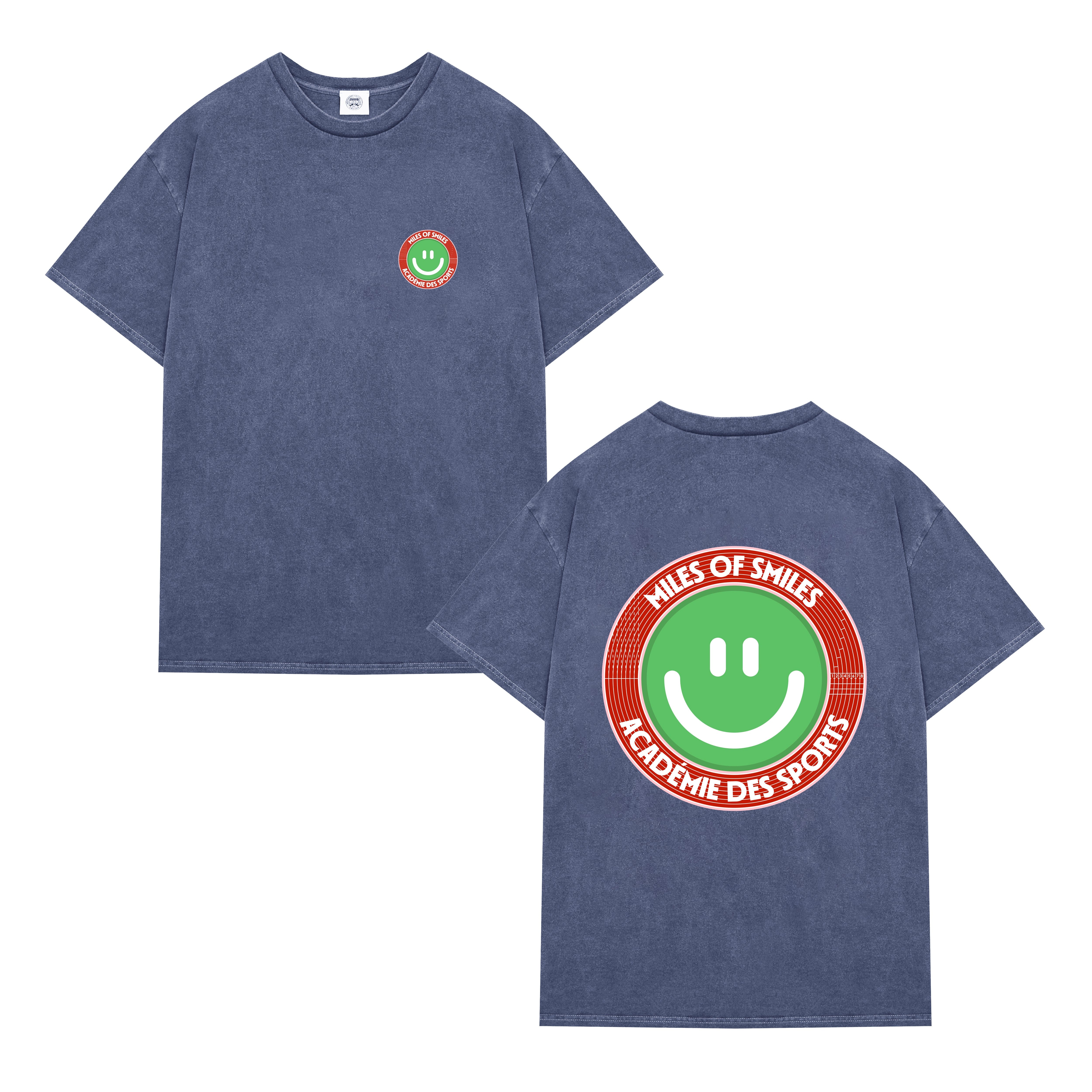 Vice 84 'Smiley Track' Vintage Washed Tee - Navy