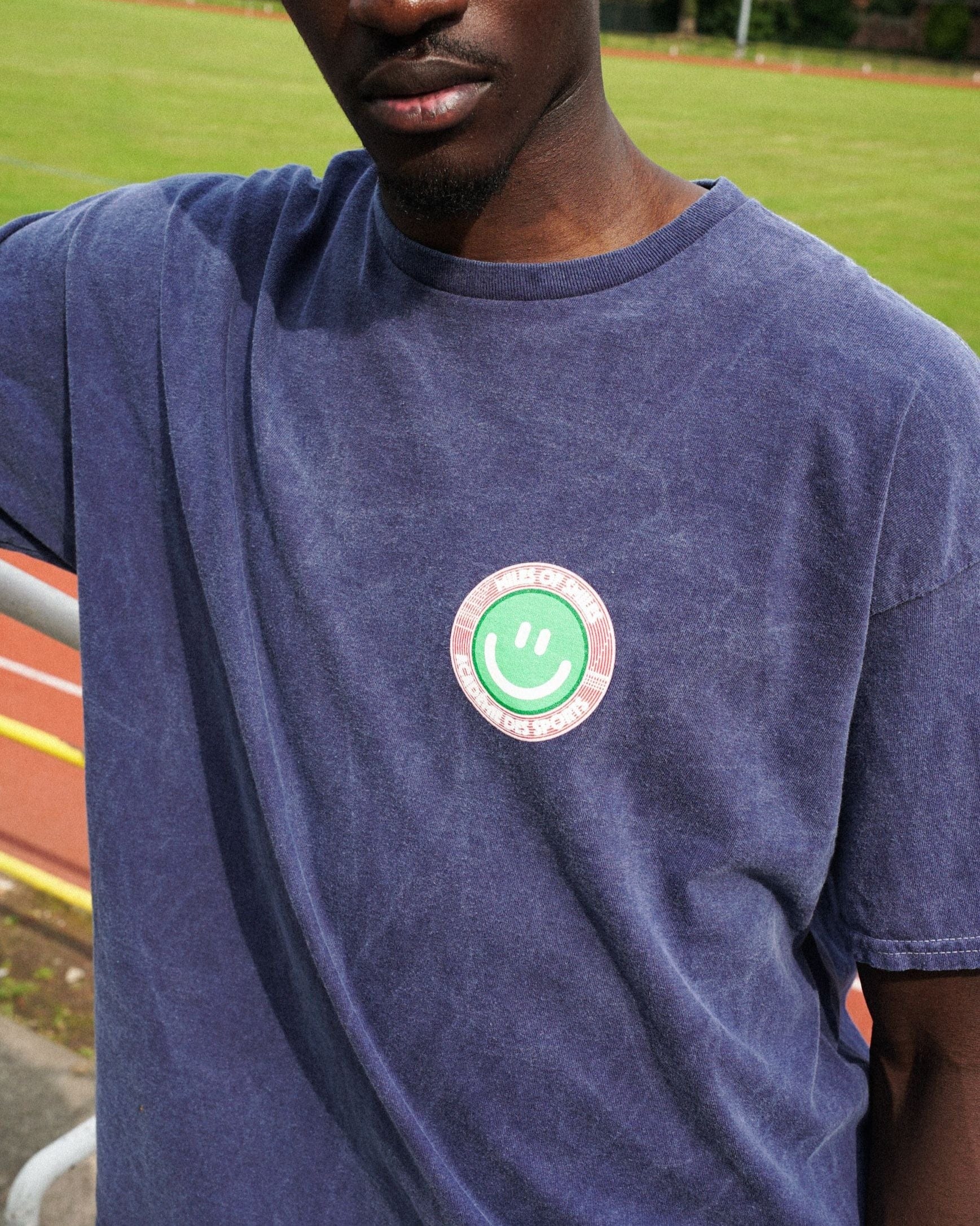 Vice 84 'Smiley Track' Vintage Washed Tee - Navy