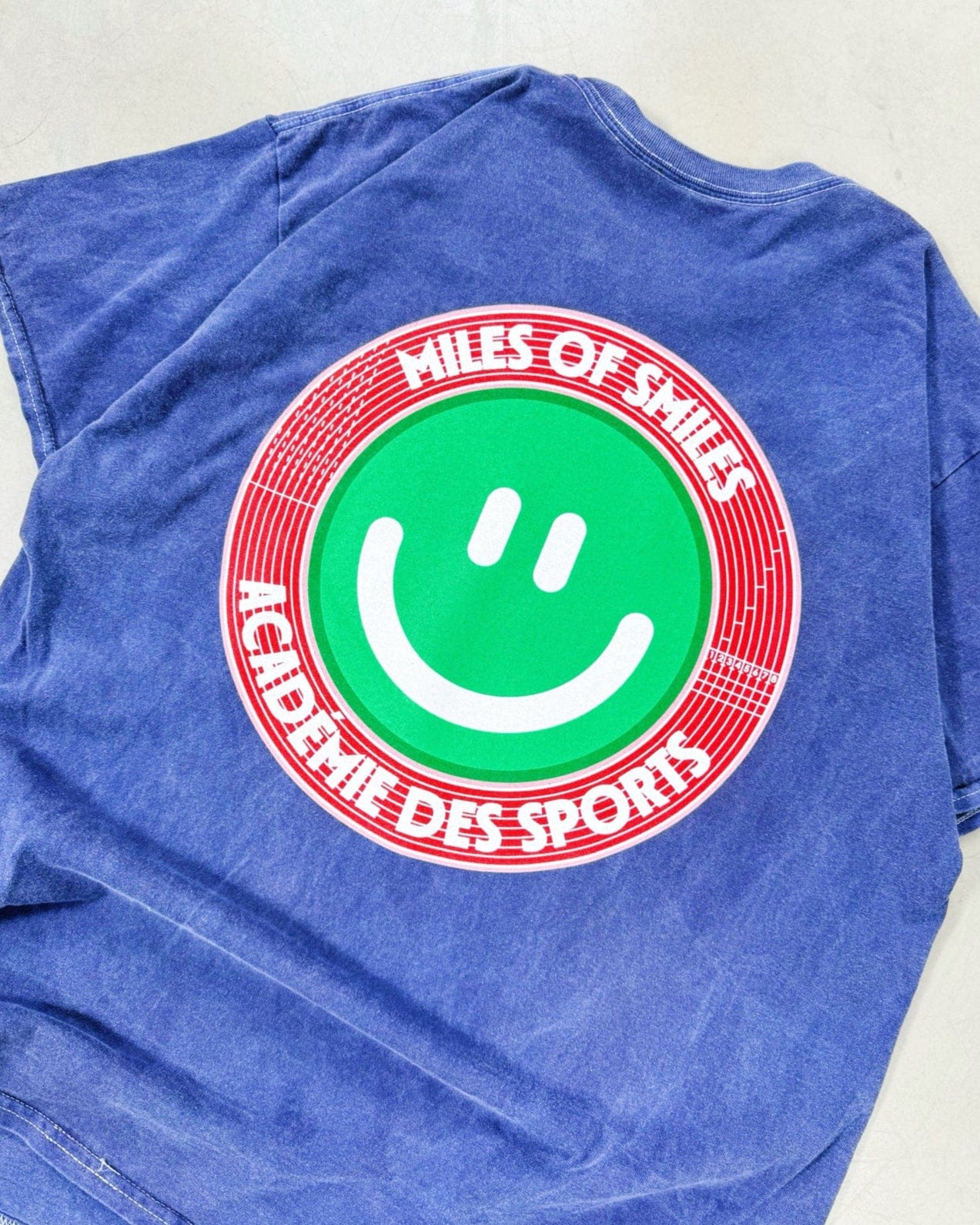 Vice 84 'Smiley Track' Vintage Washed Tee - Navy
