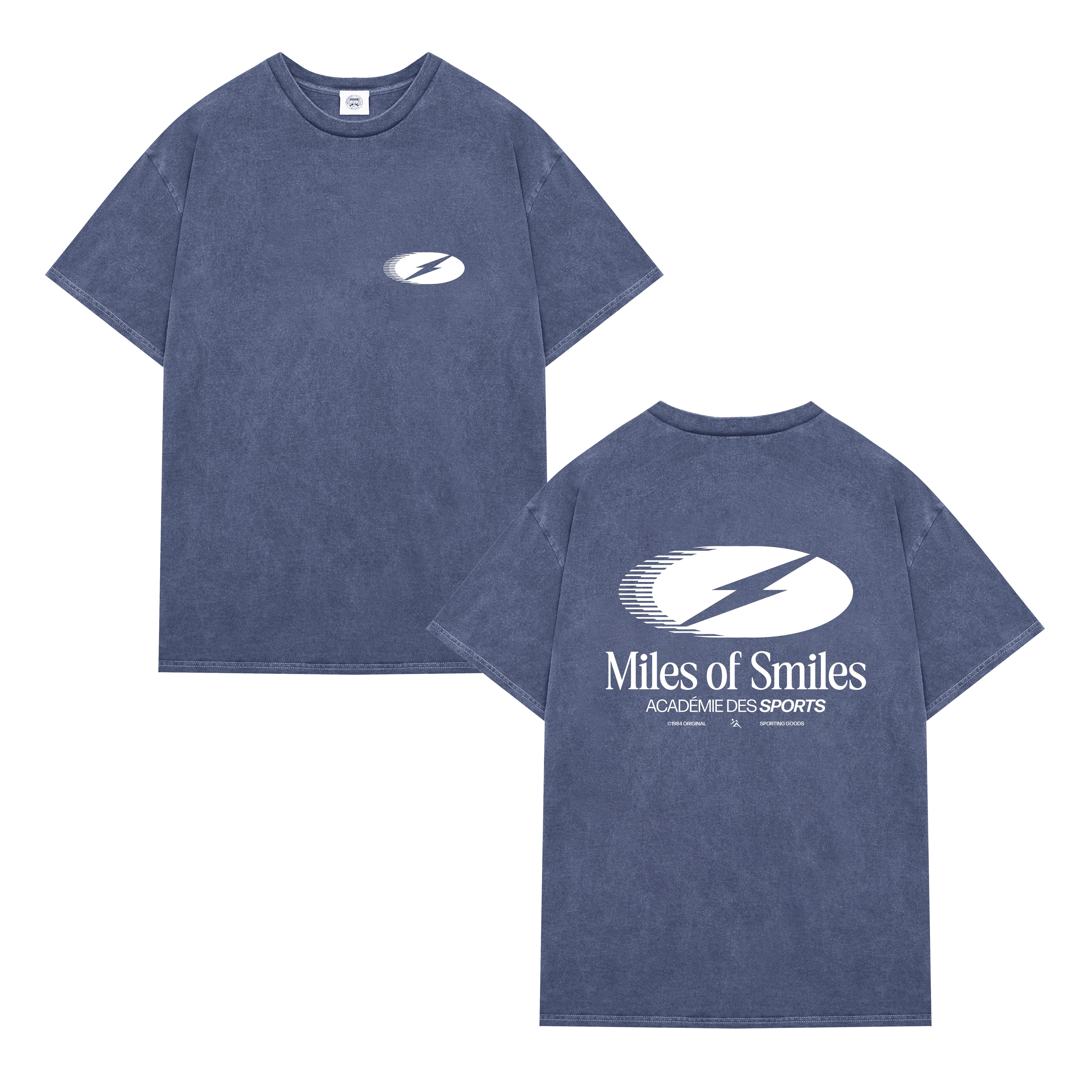 Vice 84 'Miles of Smiles' Vintage Washed Tee - Navy